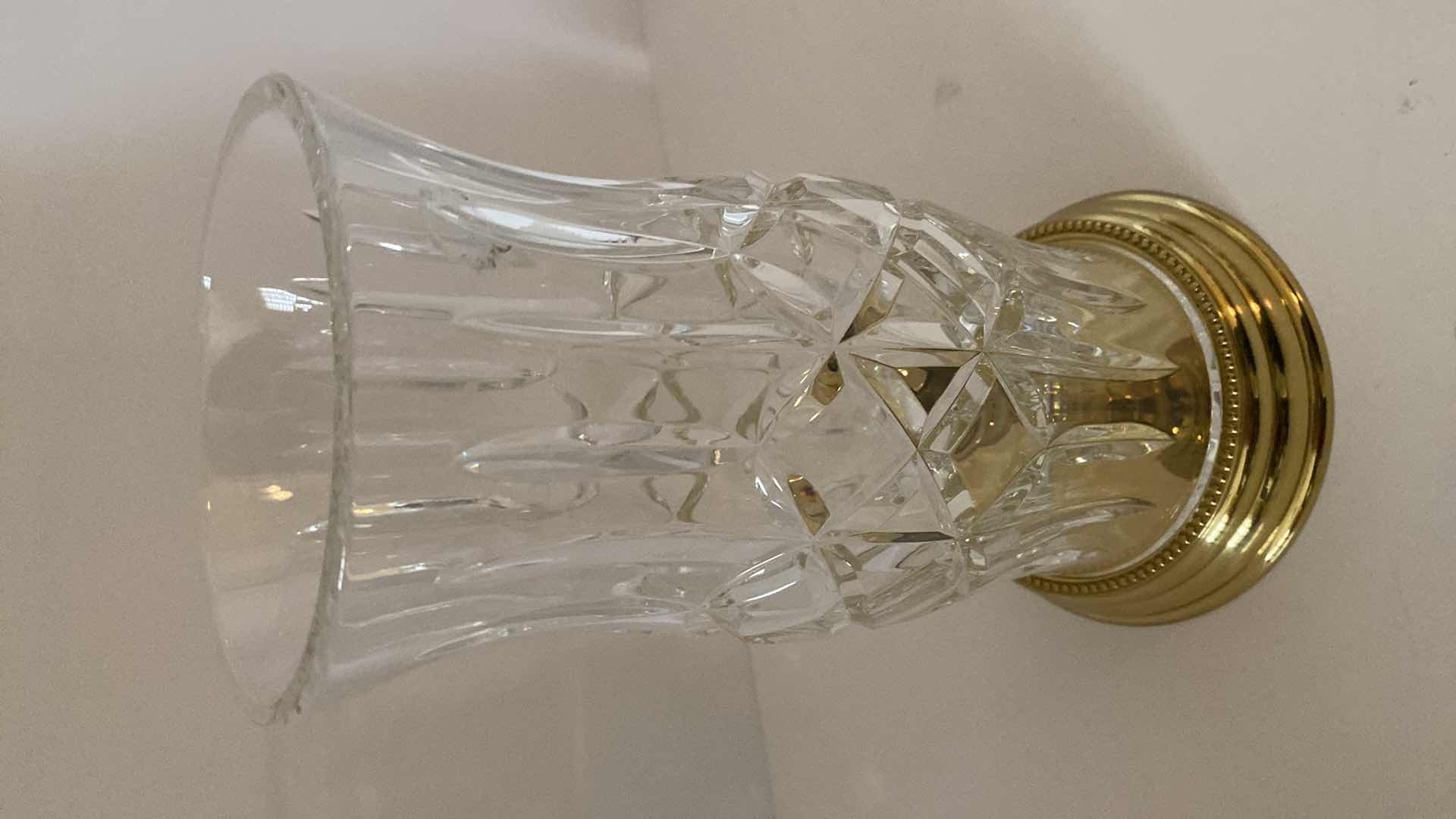 Photo 1 of LEADED GLASS CANDLESTICK H 10.5”