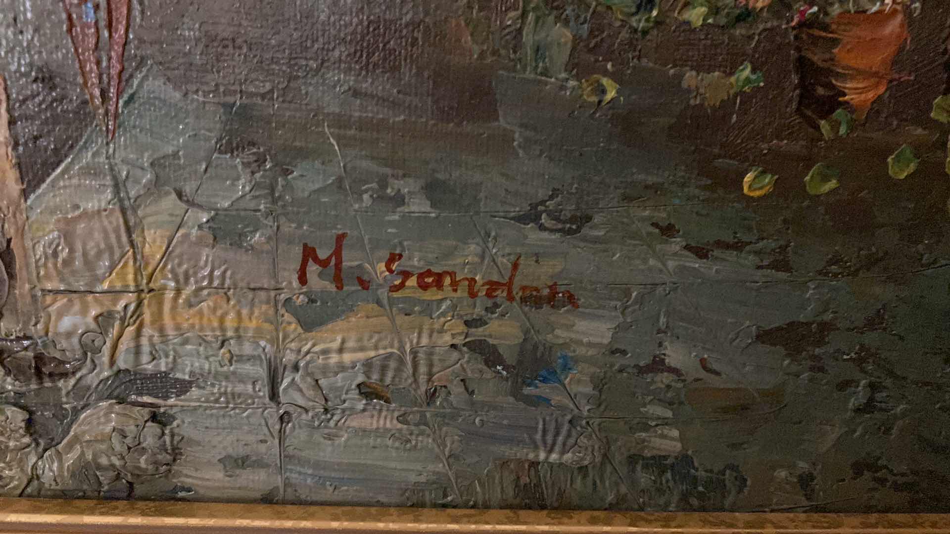 Photo 1 of GOLD FRAMED VINTAGE PARIS ARTWORK SIGNED 23 1/2“ x 19 1/2“