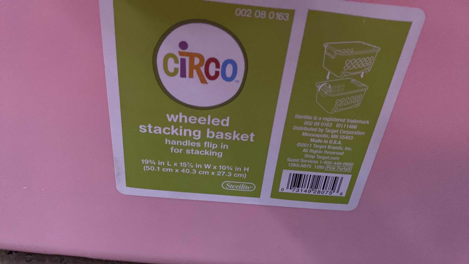 Photo 1 of PAIR OF PLASTIC PINK TOTES WITH WHEELS 20” x 16” H 10 1/2” AND ANGRY BIRDS GAME - UNKNOWN IF PIECES MISSING
