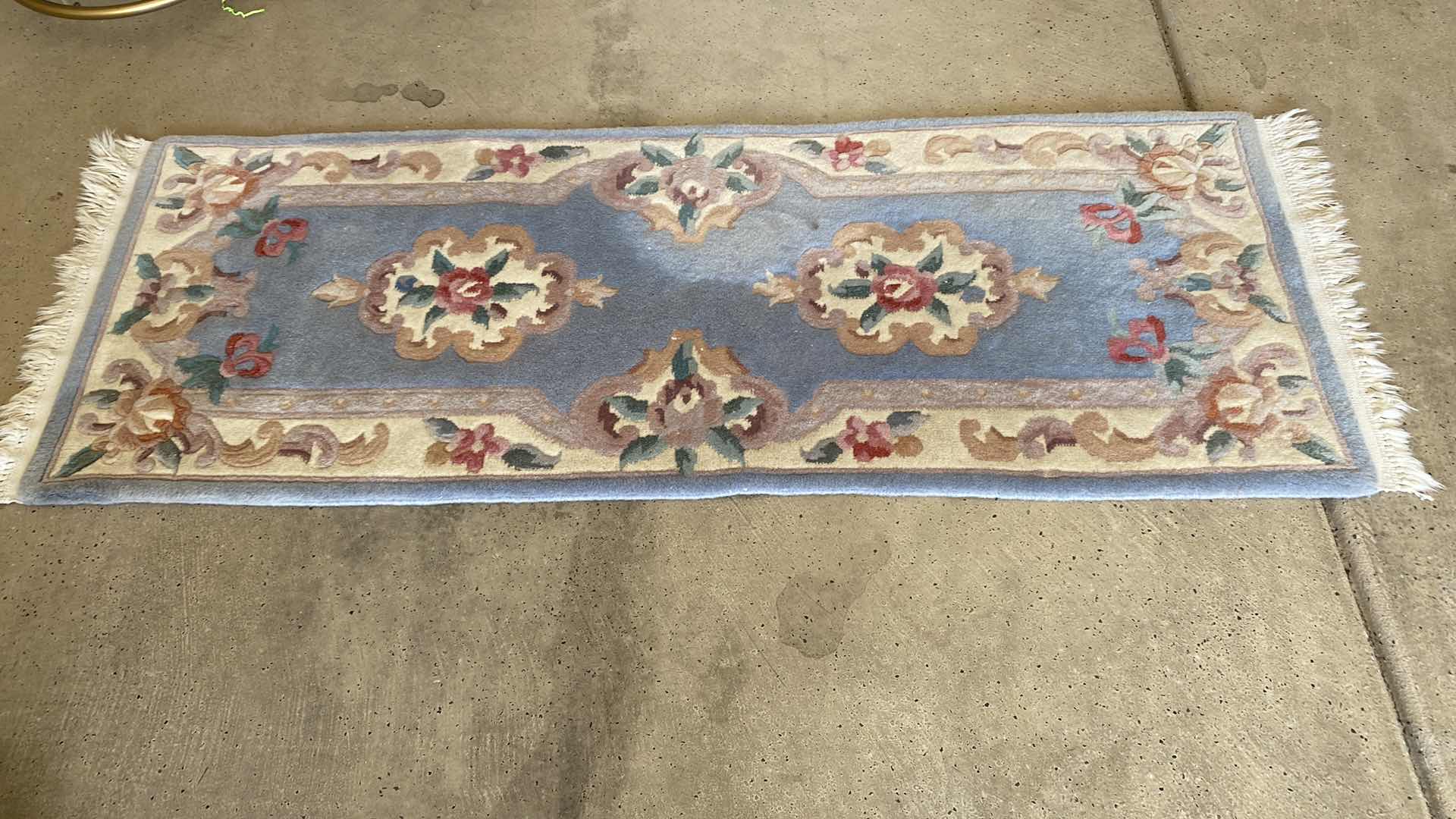 Photo 1 of HAND WOVEN WOOL PLUSH CARPET RUNNER 23” x 65”