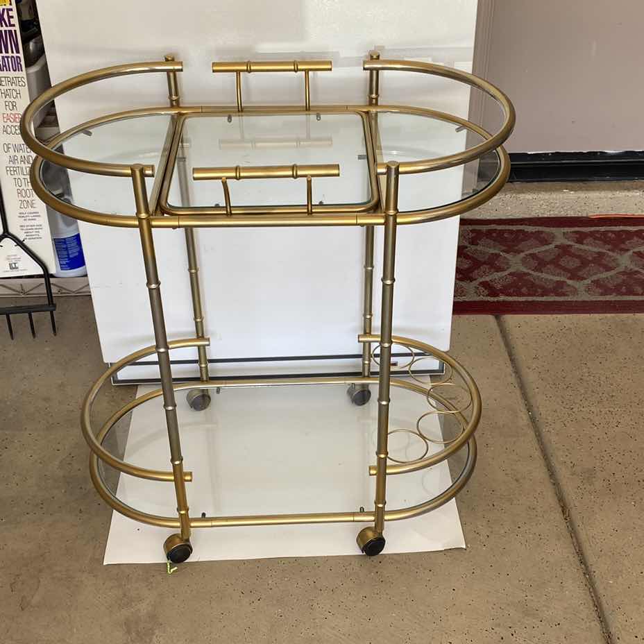 Photo 1 of BAR CART WITH REMOVABLE SERVING TRAY ( TWO TONE) 32“ x 18“ H 33”