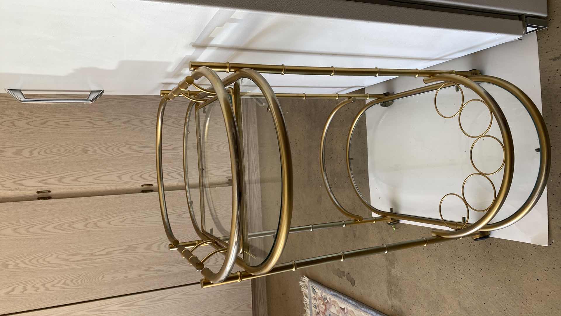 Photo 1 of BAR CART WITH REMOVABLE SERVING TRAY ( TWO TONE) 32“ x 18“ H 33”