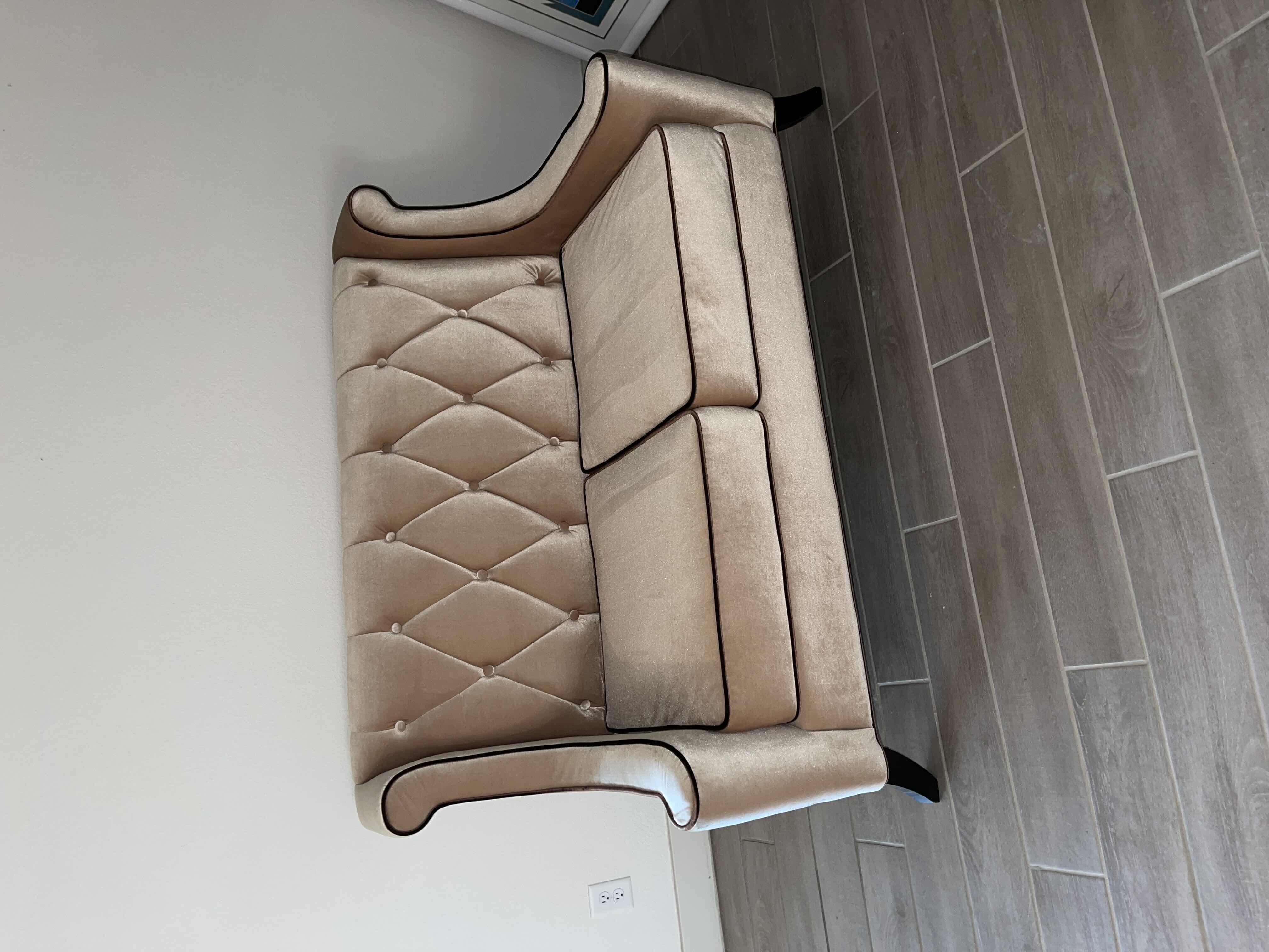 Photo 1 of 56” x 34” H 36” BARRISTER MID CENTURY MODERN CARMEL FABRIC LOVE SEAT