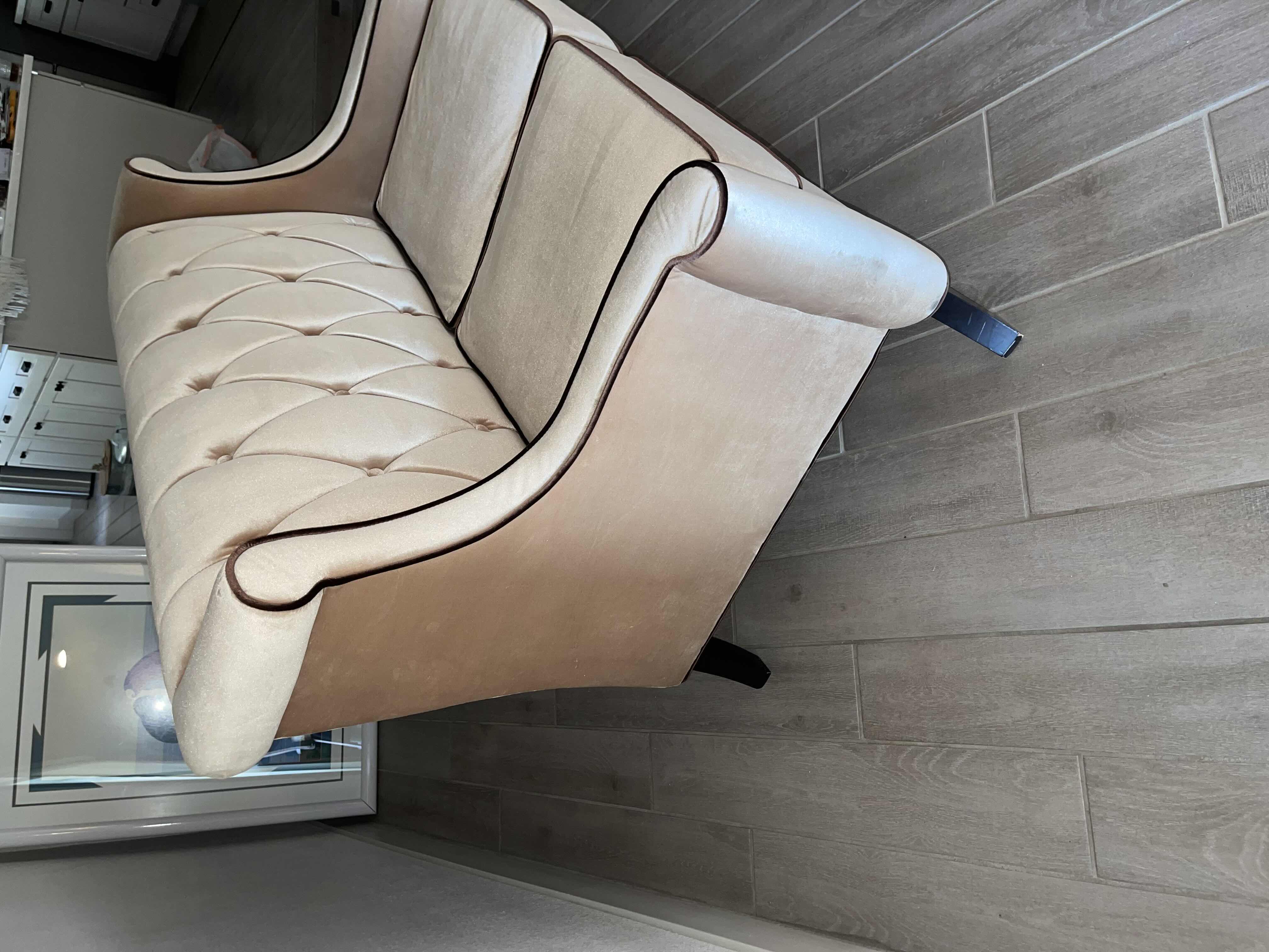 Photo 1 of 56” x 34” H 36” BARRISTER MID CENTURY MODERN CARMEL FABRIC LOVE SEAT