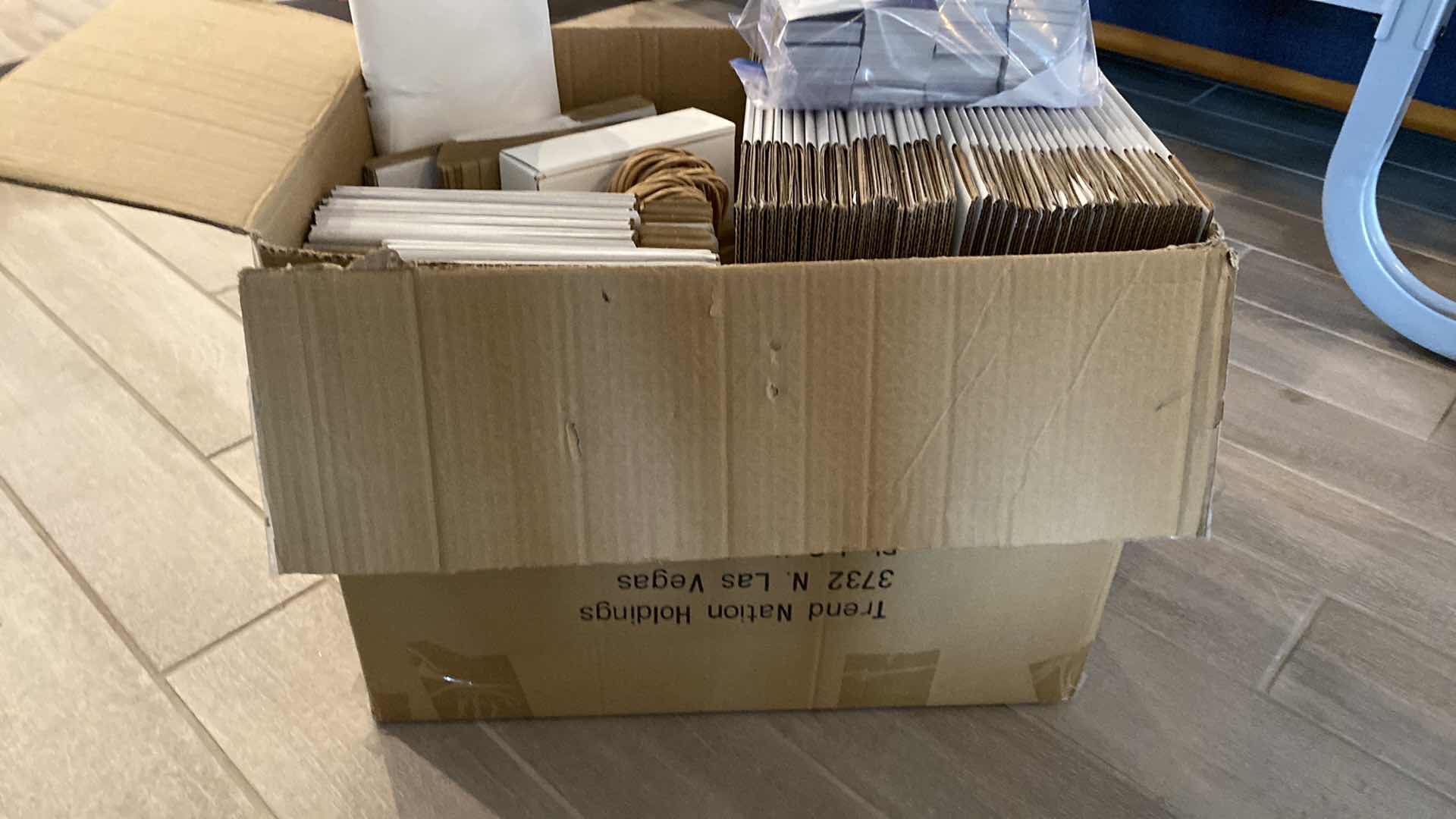 Photo 1 of BOX OF SMALL BOXES, TISSUE AND THANK YOU PRINT CARDS