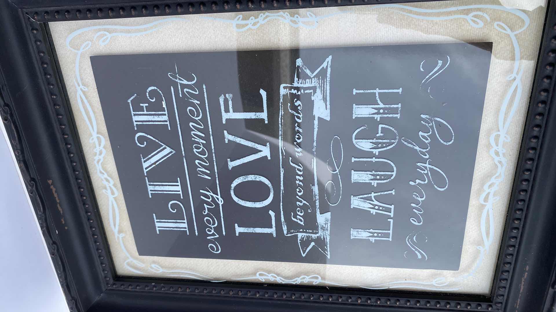 Photo 2 of FRAMED LOVE LOVE LAUGH ARTWORK 13” x 17”