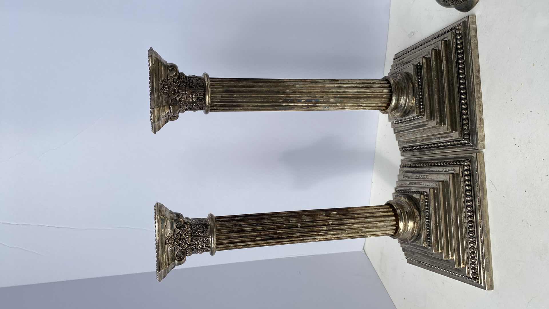 Photo 1 of GODINGER SILVER PLATED CANDLESTICKS TALLEST 11 1/2“