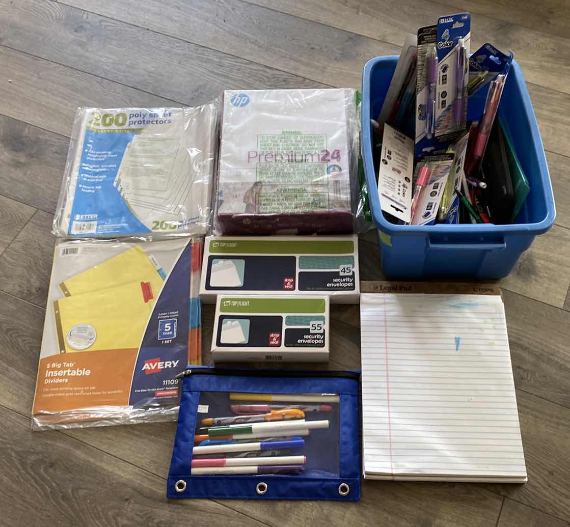 Photo 1 of COPY PAPER PENS AND ASSORTED OFFICE SUPPLIES