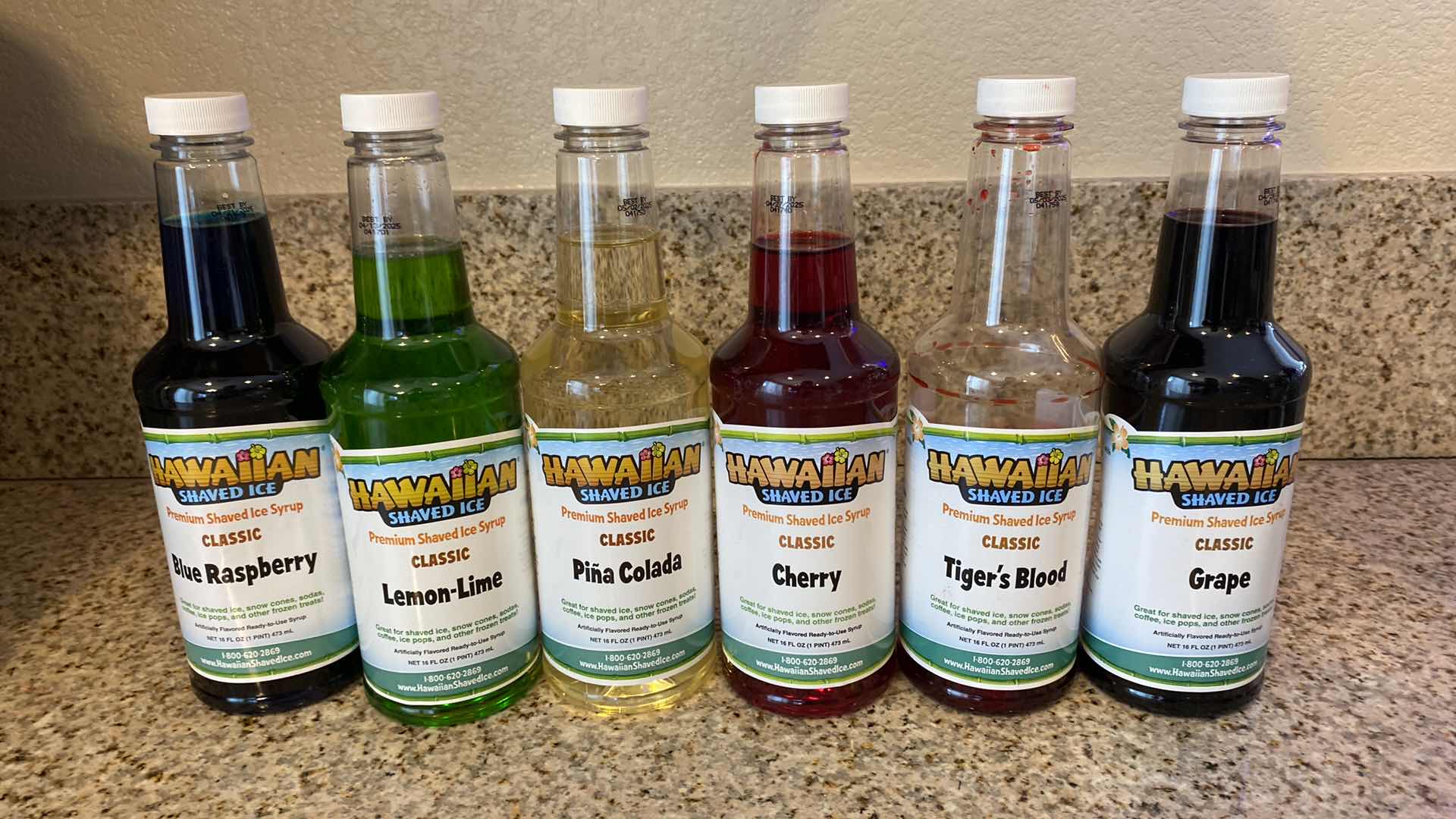 Photo 1 of HAWAIIAN SHAVED ICE 6 FLAVOR SYRUP PACK CONTENTS OF CABINET