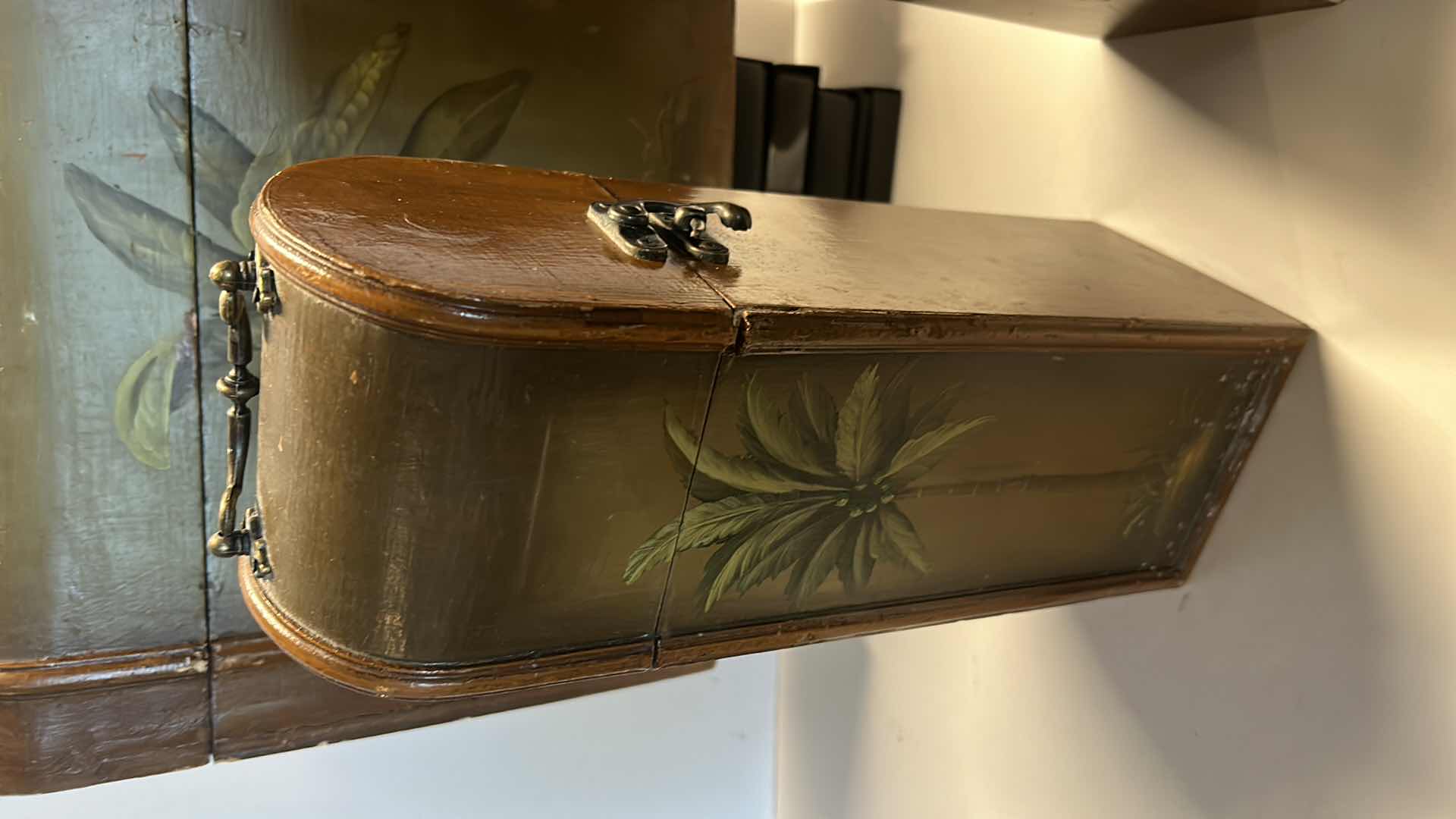 Photo 1 of 3 HANDPAINTED WOODEN WINE BOTTLE STORAGE BOXES