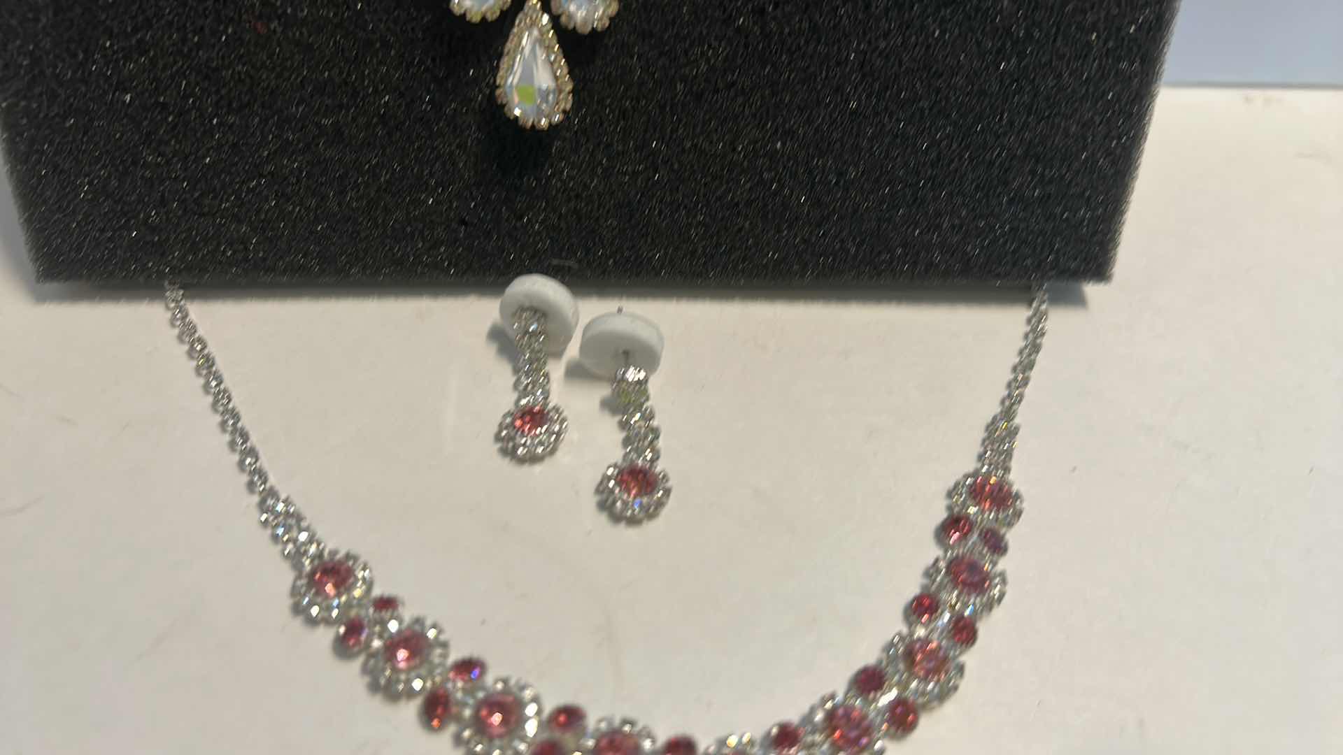 Photo 1 of COSTUME JEWELRY- 2 NECKLACES AND 2 PAIRS EARRINGS