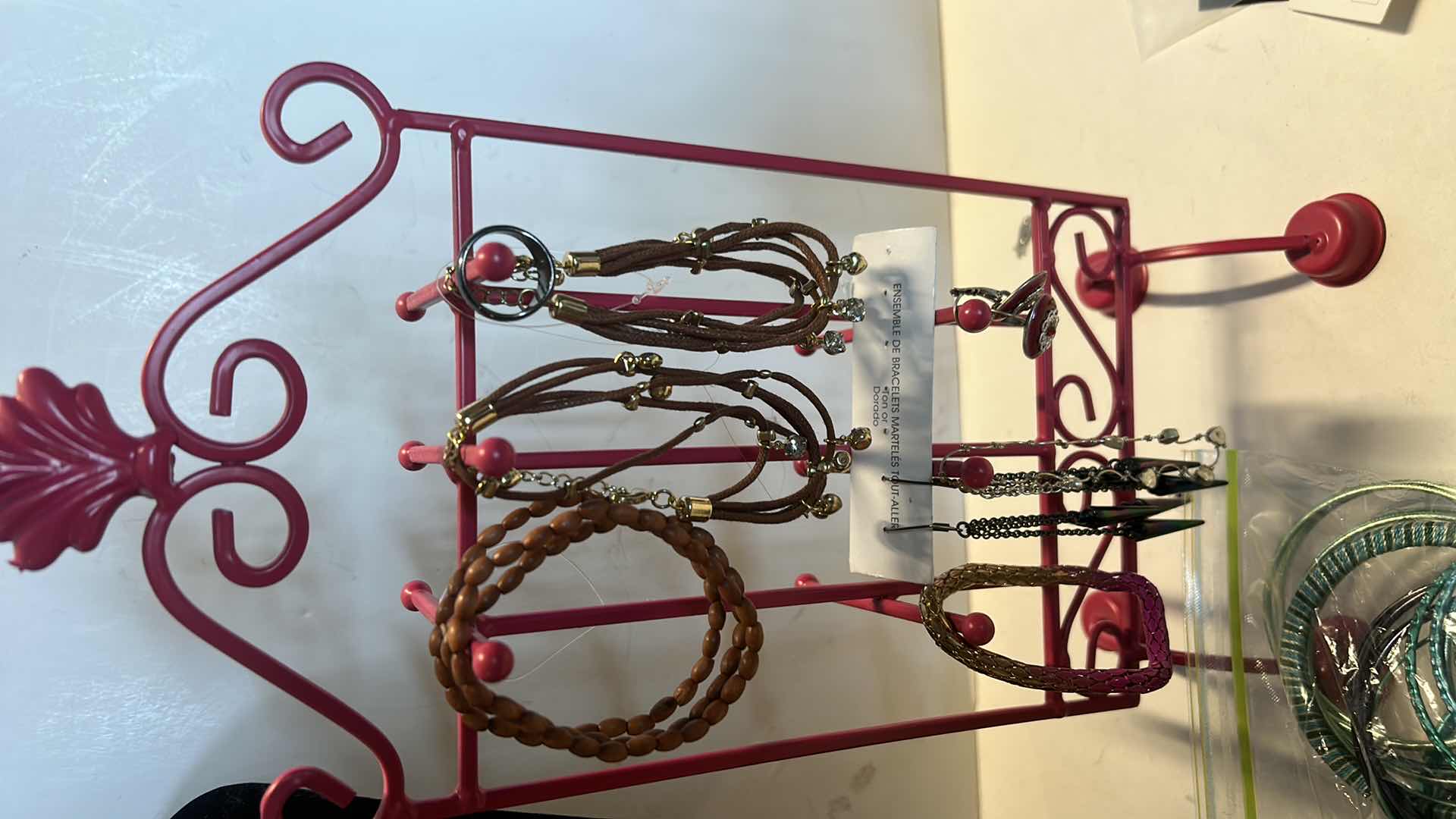 Photo 1 of JEWELRY ASSORTMENT WITH PINK STAND