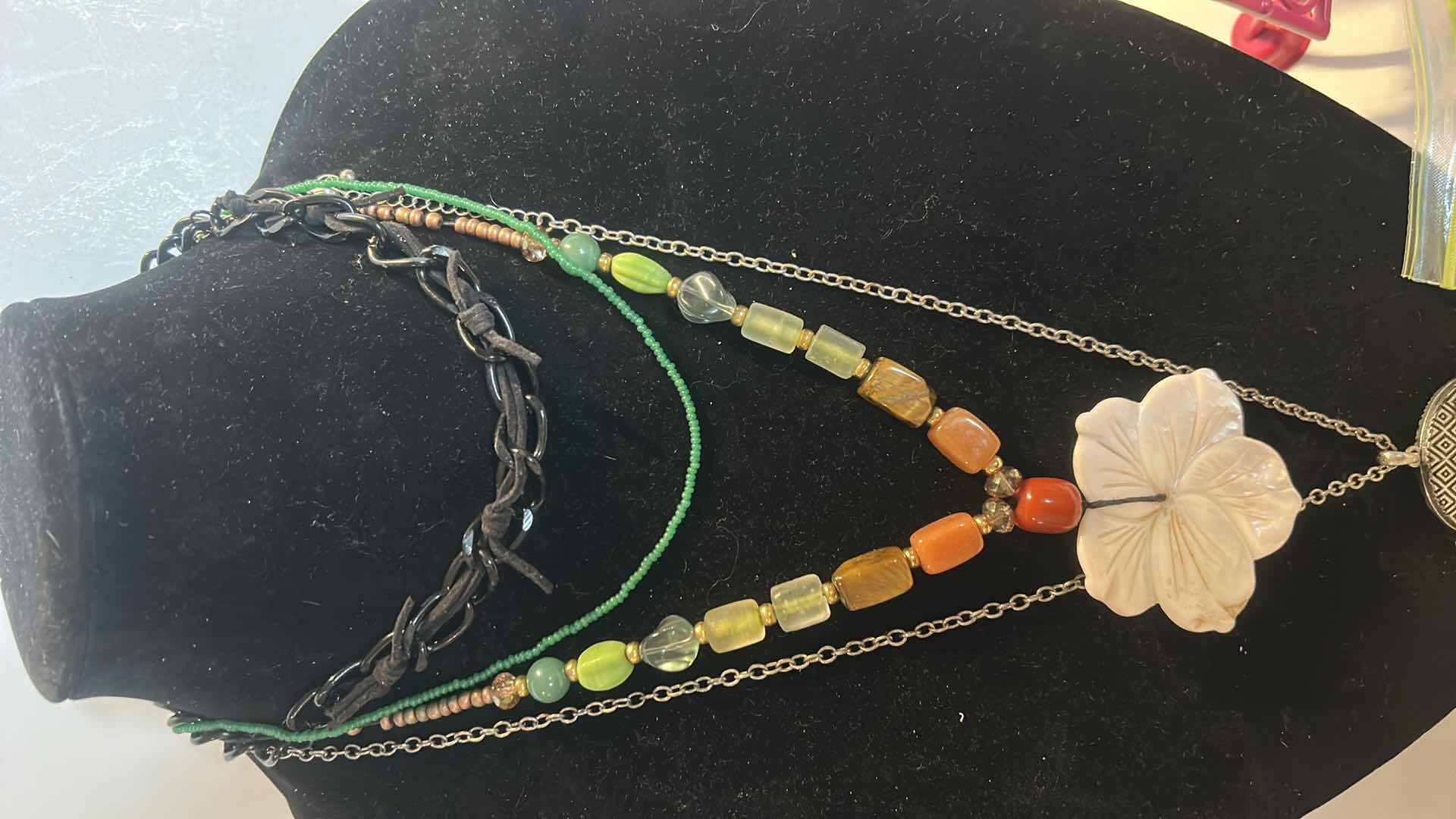 Photo 1 of JEWELRY ASSORTMENT WITH PINK STAND