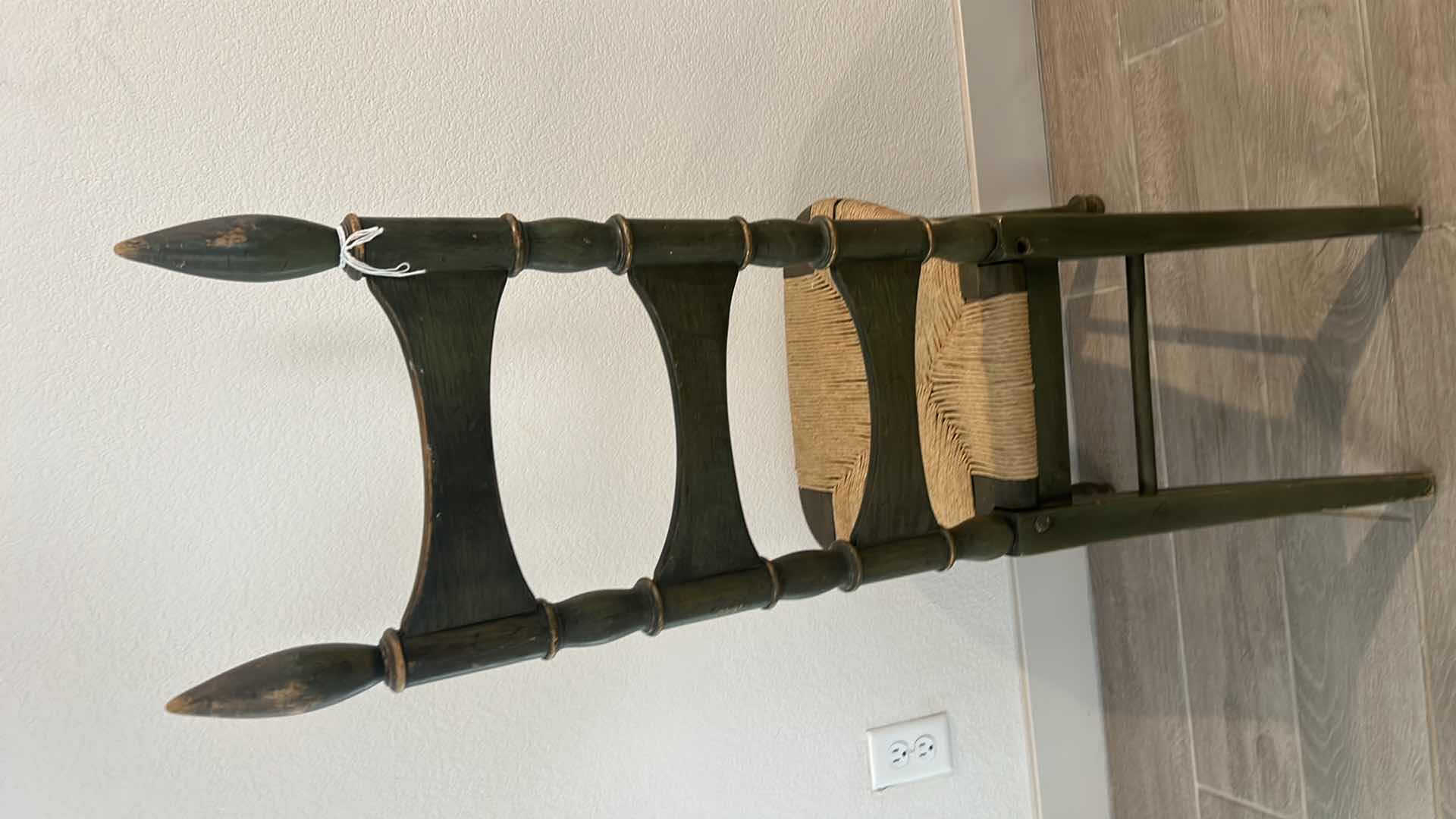 Photo 1 of 2 VINTAGE LADDER BACK, THRUSH SEAT CHAIRS H42.5