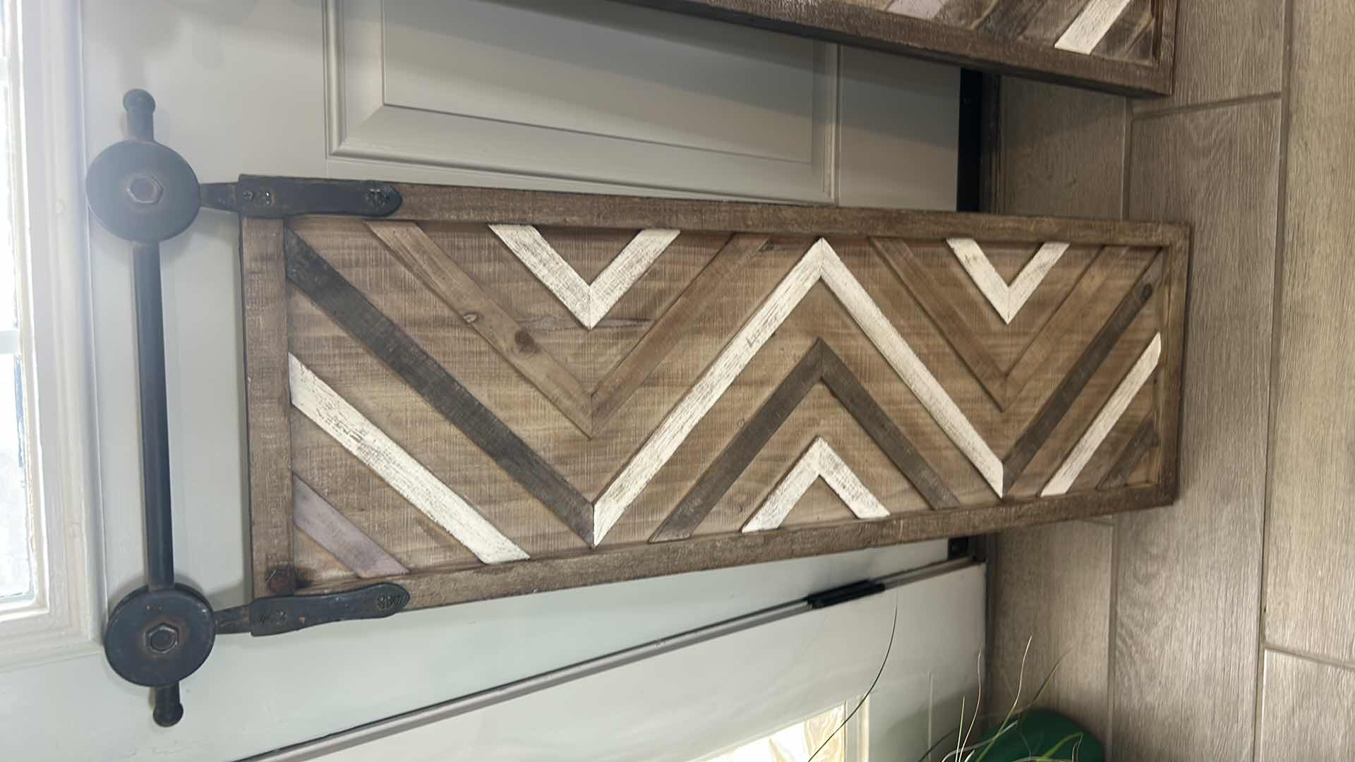 Photo 2 of IRON AND WOOD WALL DECOR SET OF 2 16” x 38”