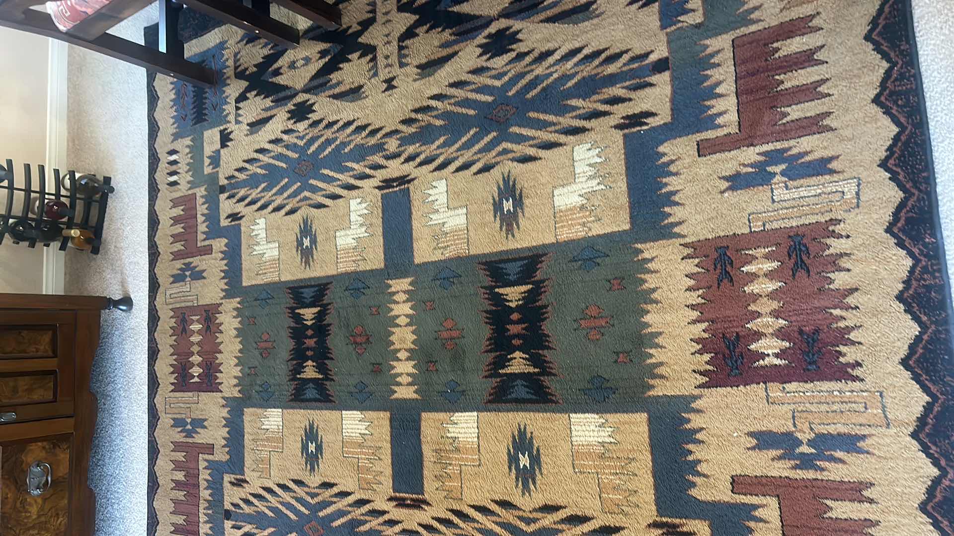 Photo 4 of LARGE AREA RUG SOUTHWEST DESIGN “NEW DAKOTA BLACK” 7’8” x 10’ 10”