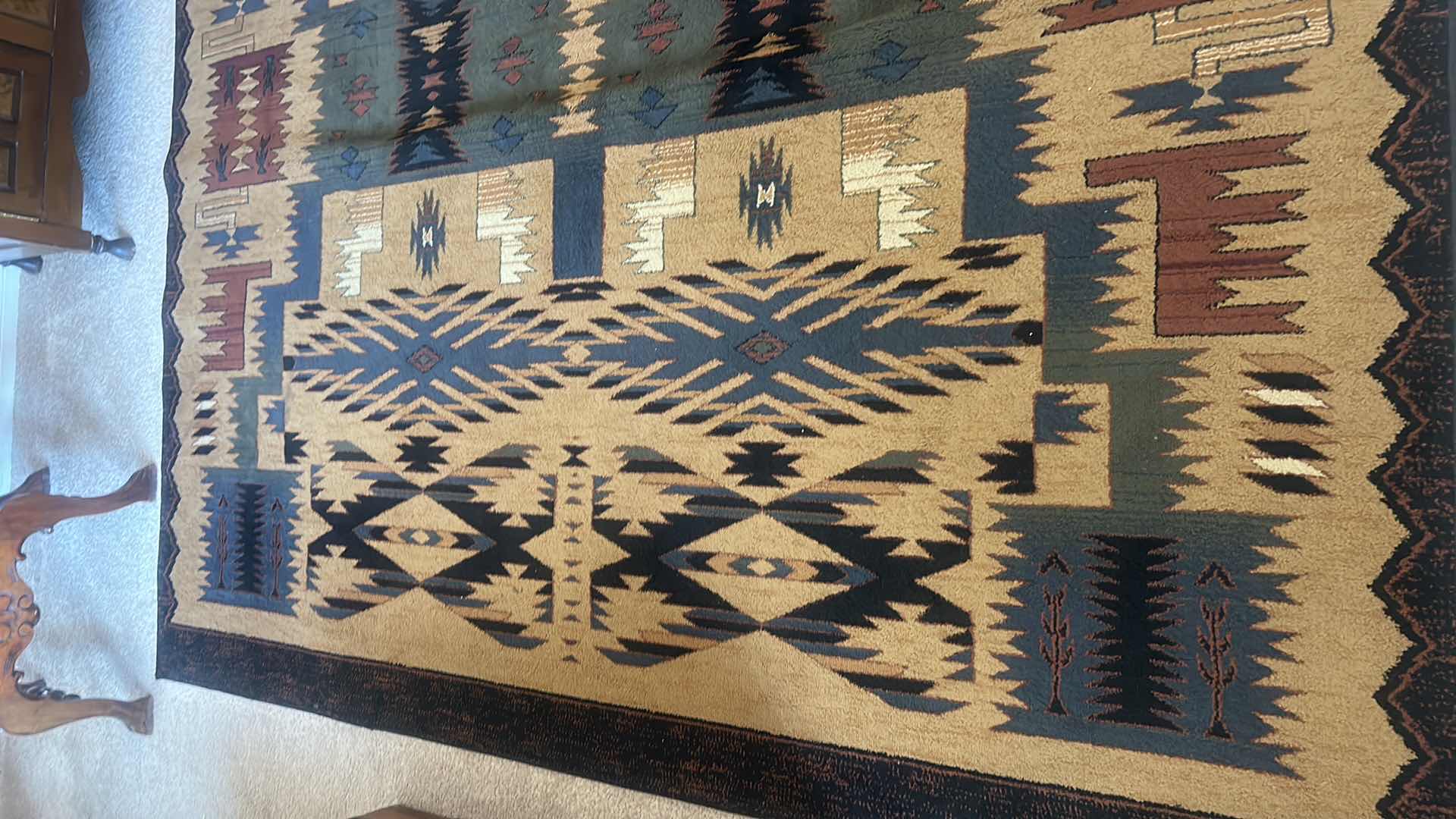 Photo 1 of LARGE AREA RUG SOUTHWEST DESIGN “NEW DAKOTA BLACK” 7’8” x 10’ 10”