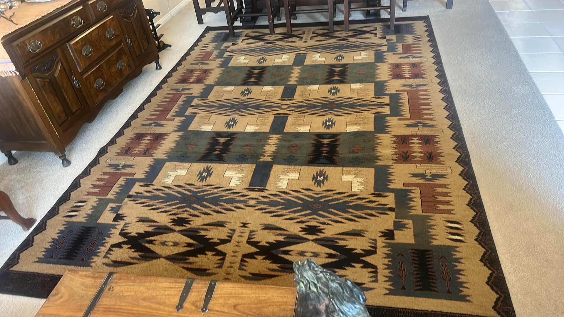 Photo 5 of LARGE AREA RUG SOUTHWEST DESIGN “NEW DAKOTA BLACK” 7’8” x 10’ 10”