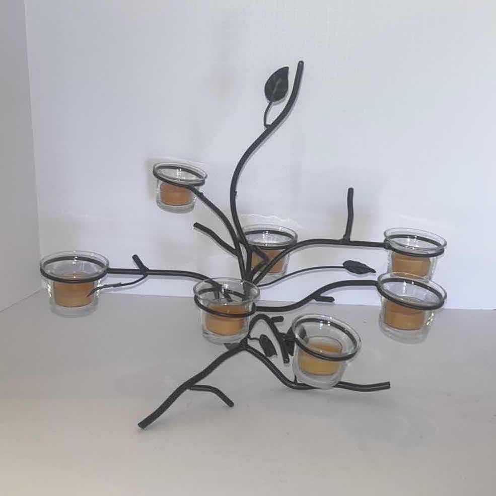 Photo 1 of METAL SCULPTURE CANDLE HOLDER 16 1/2” x 14”