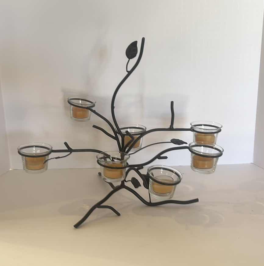 Photo 2 of METAL SCULPTURE CANDLE HOLDER 16 1/2” x 14”