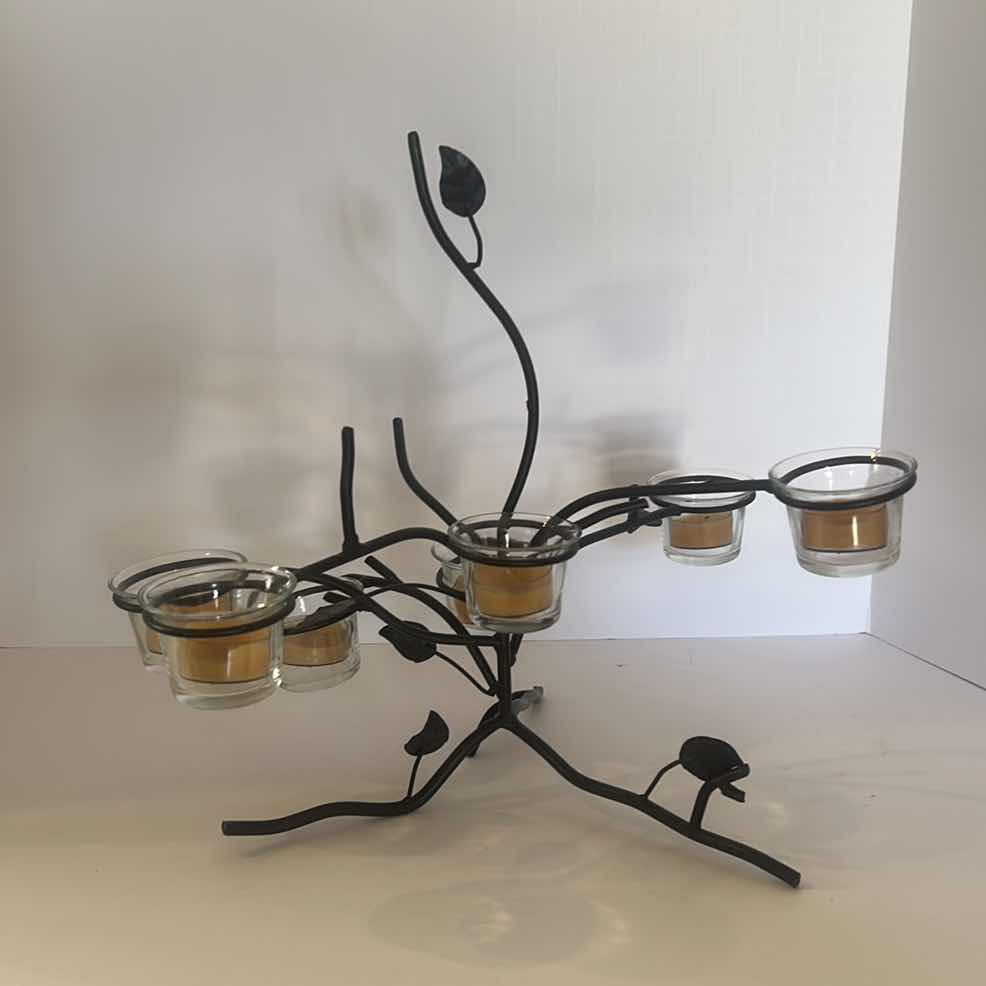 Photo 1 of METAL SCULPTURE CANDLE HOLDER 16 1/2” x 14”