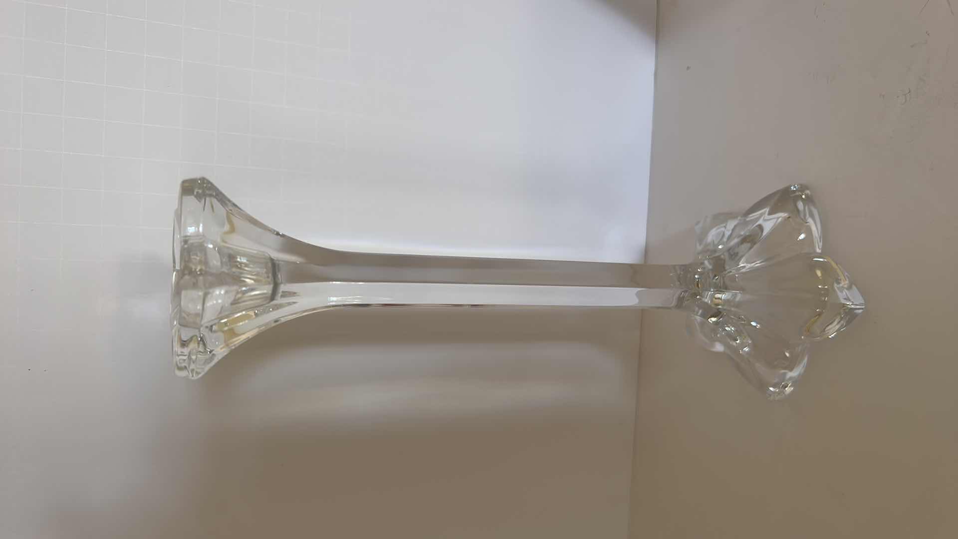 Photo 1 of 2 CRYSTAL CANDLESTICKS WITH TAPERS