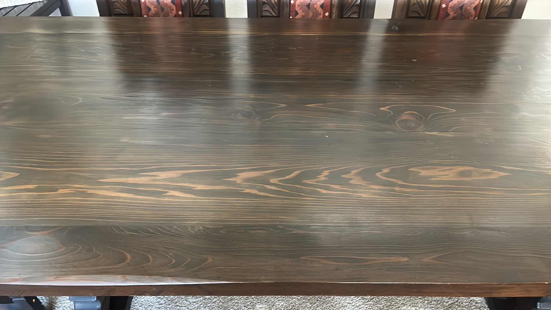 Photo 1 of CUSTOM DINING ROOM TABLE 7’ x 3’ x 29 1/2” PLUS TWO MORE CHAIRS NOT PICTURED