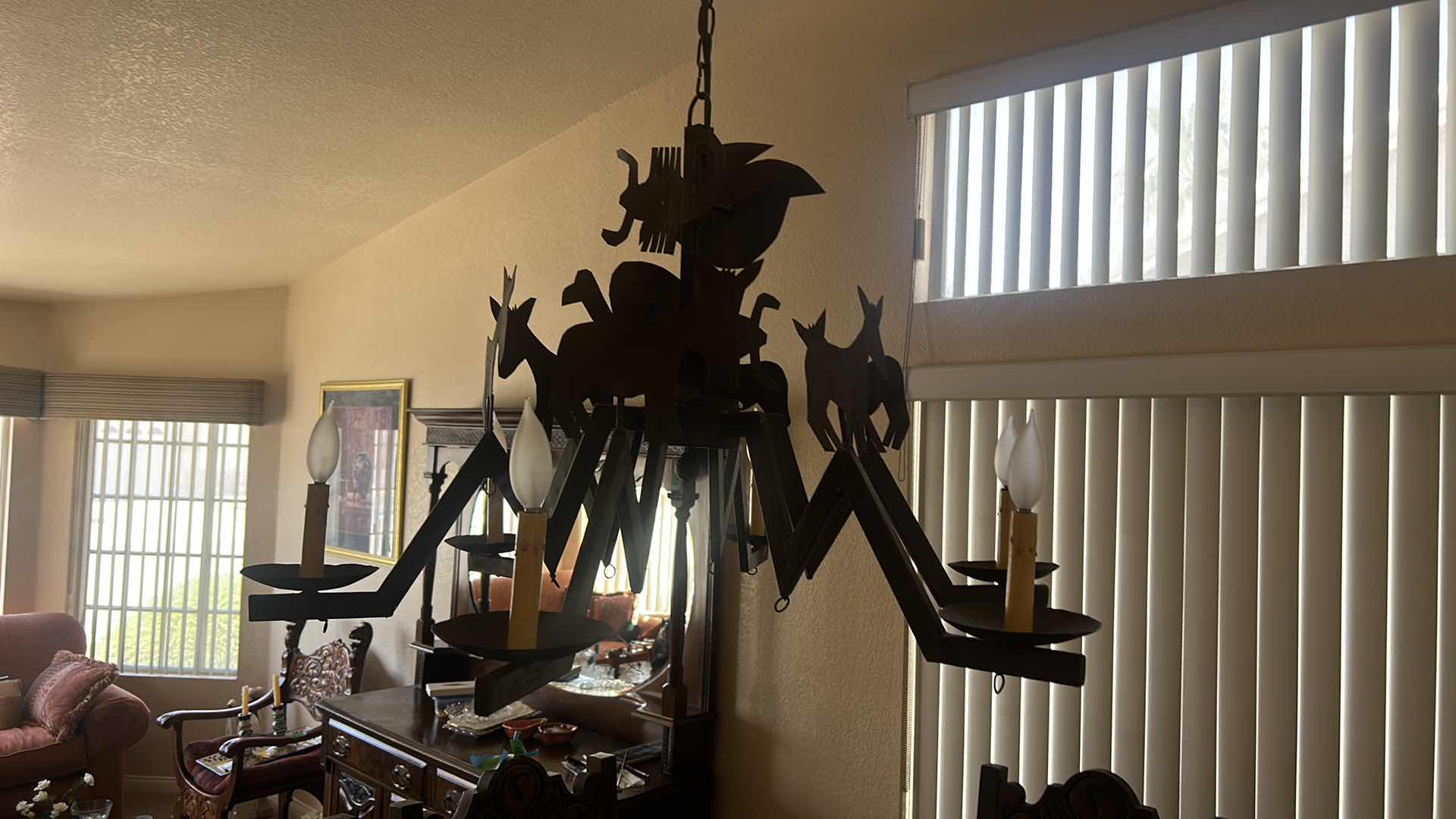 Photo 4 of CUSTOM HANDCRAFTED METAL CHANDELIER 22” x 36”