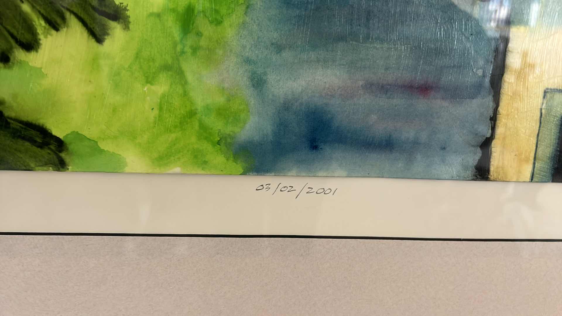 Photo 1 of “BUILDINGS, TREE AND SUN” HAND SIGNED DAVID P WILEY FRAMED ARTWORK 32” x 41”