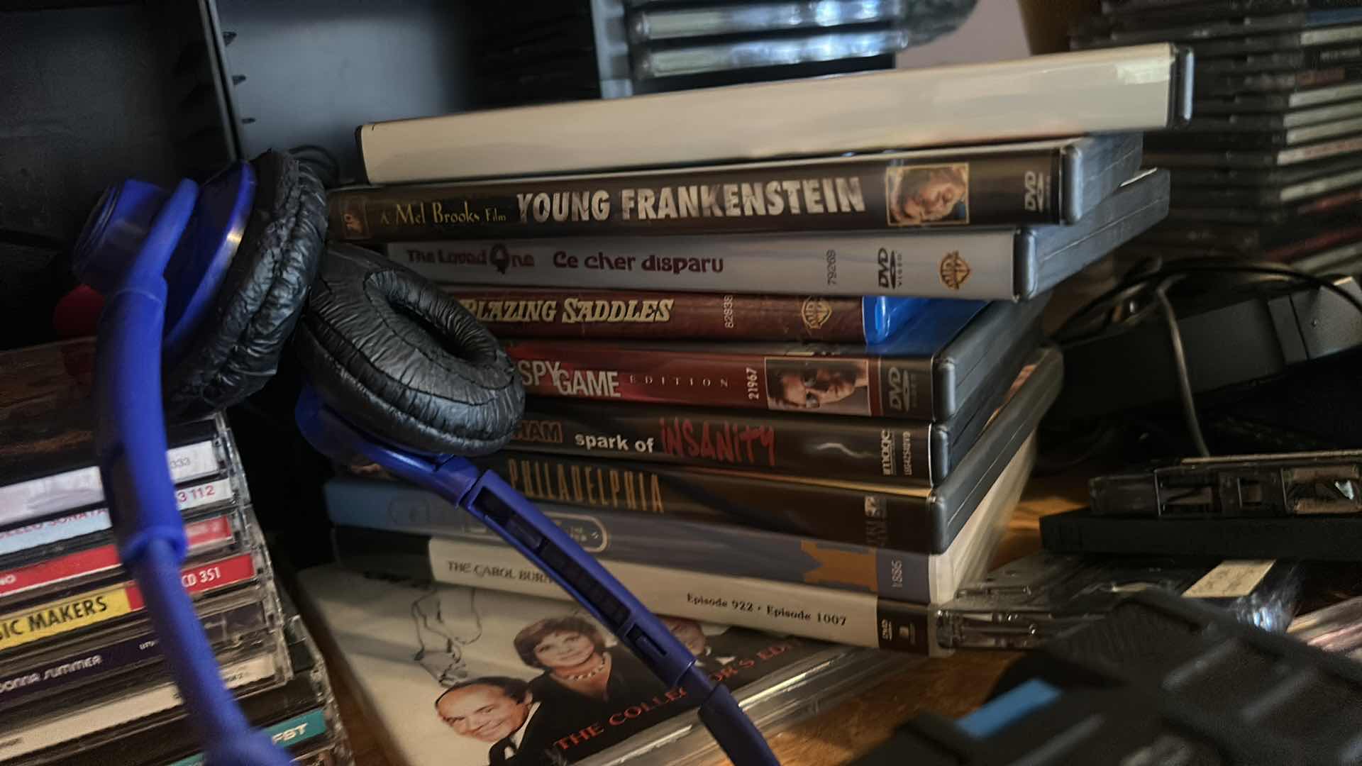 Photo 1 of CONTENTS OF ENTERTAINMENT CABINET: SPEAKERS, WOOFER, CD’s AND MORE