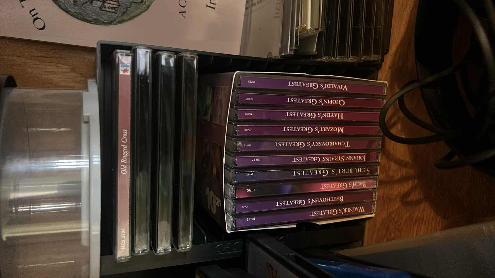 Photo 1 of CONTENTS OF ENTERTAINMENT CABINET: SPEAKERS, WOOFER, CD’s AND MORE