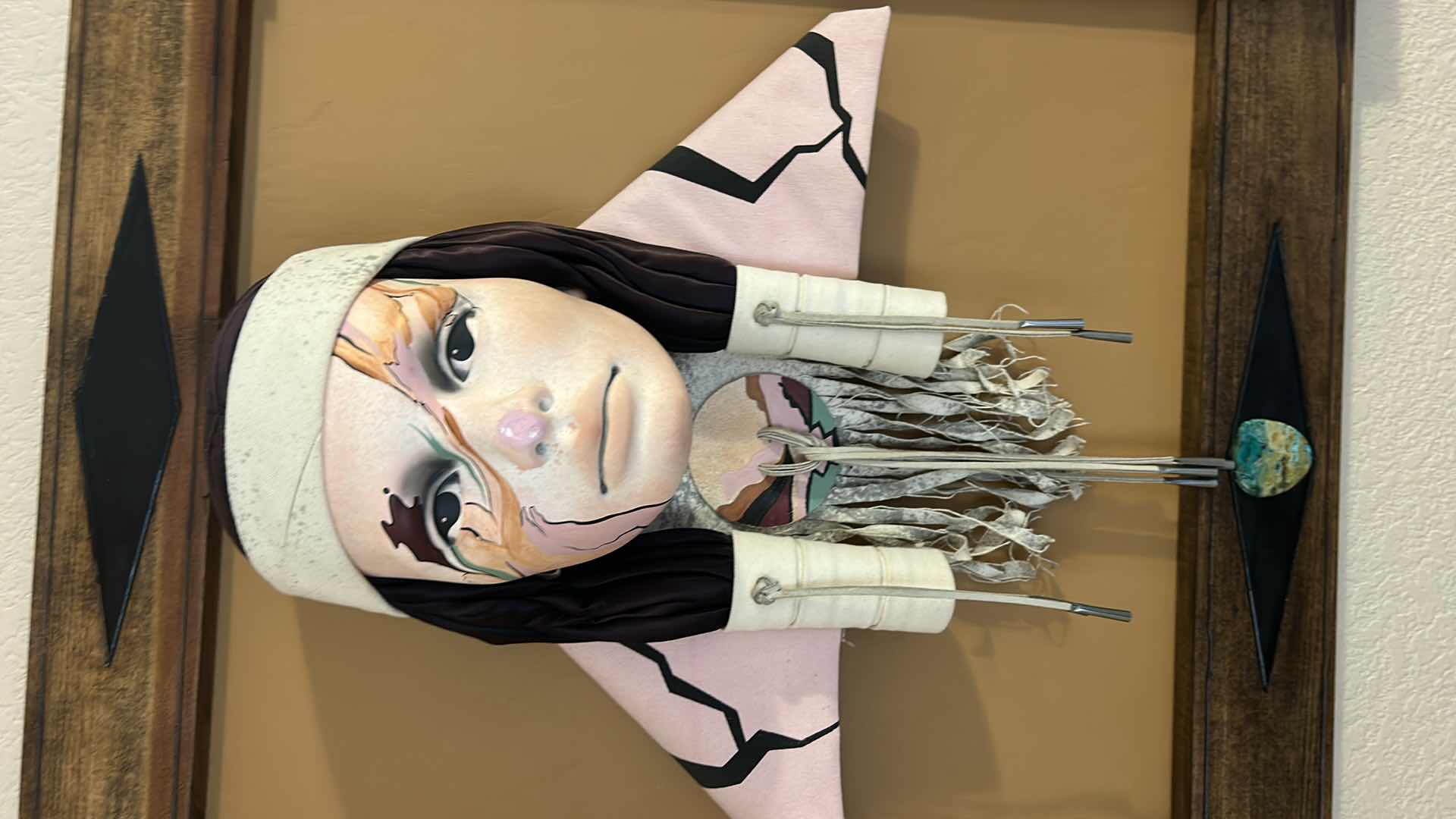 Photo 1 of LIFE SIZE NATIVE AMERICAN HEAD SCULPTURE IN 3D FRAMED ARTWORK 27” x 26 1/2” x 6.5”