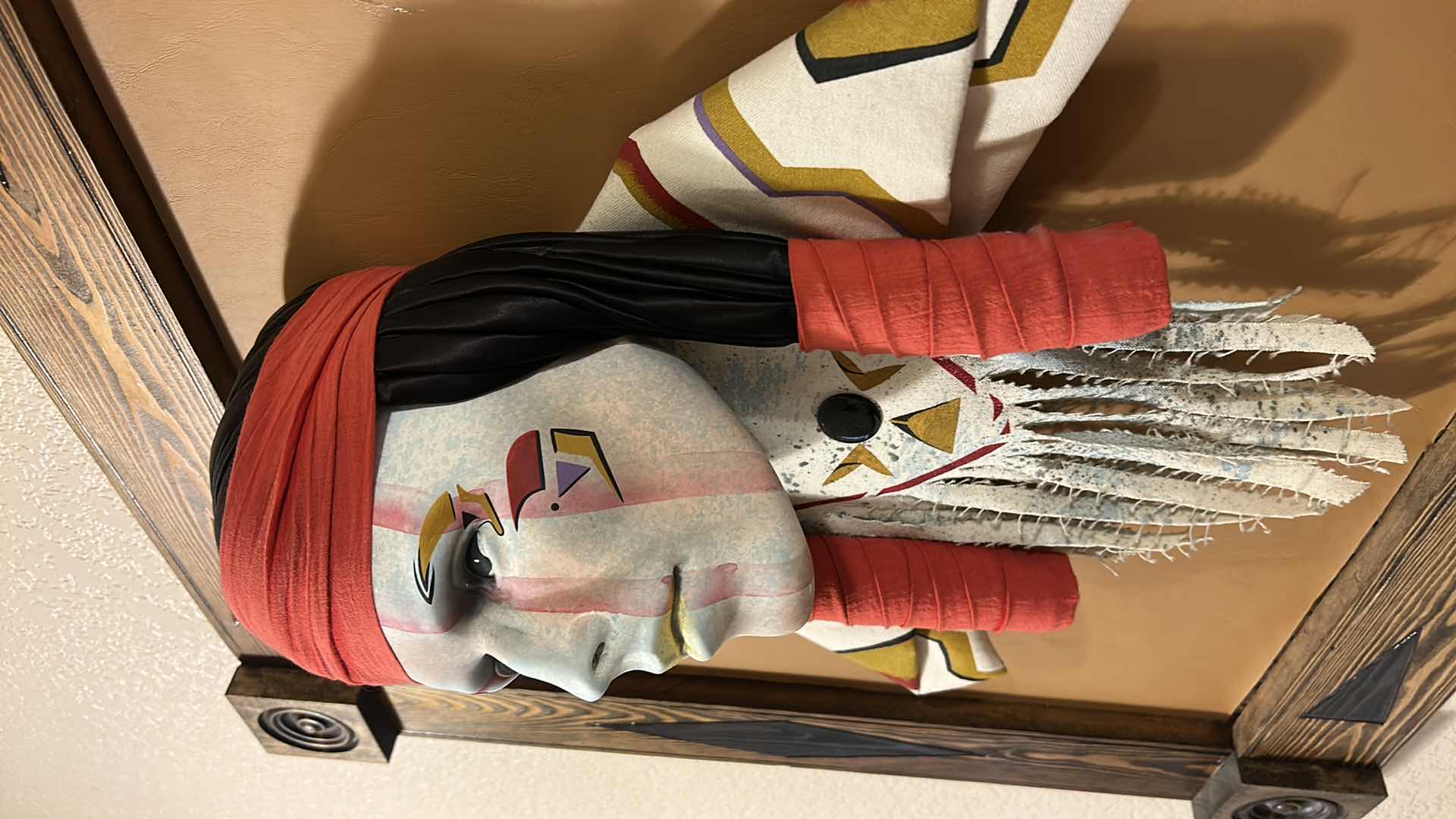 Photo 1 of LIFE SIZE NATIVE AMERICAN HEAD SCULPTURE IN 3D FRAMED ARTWORK 27” x 26 1/2” x 6.5”