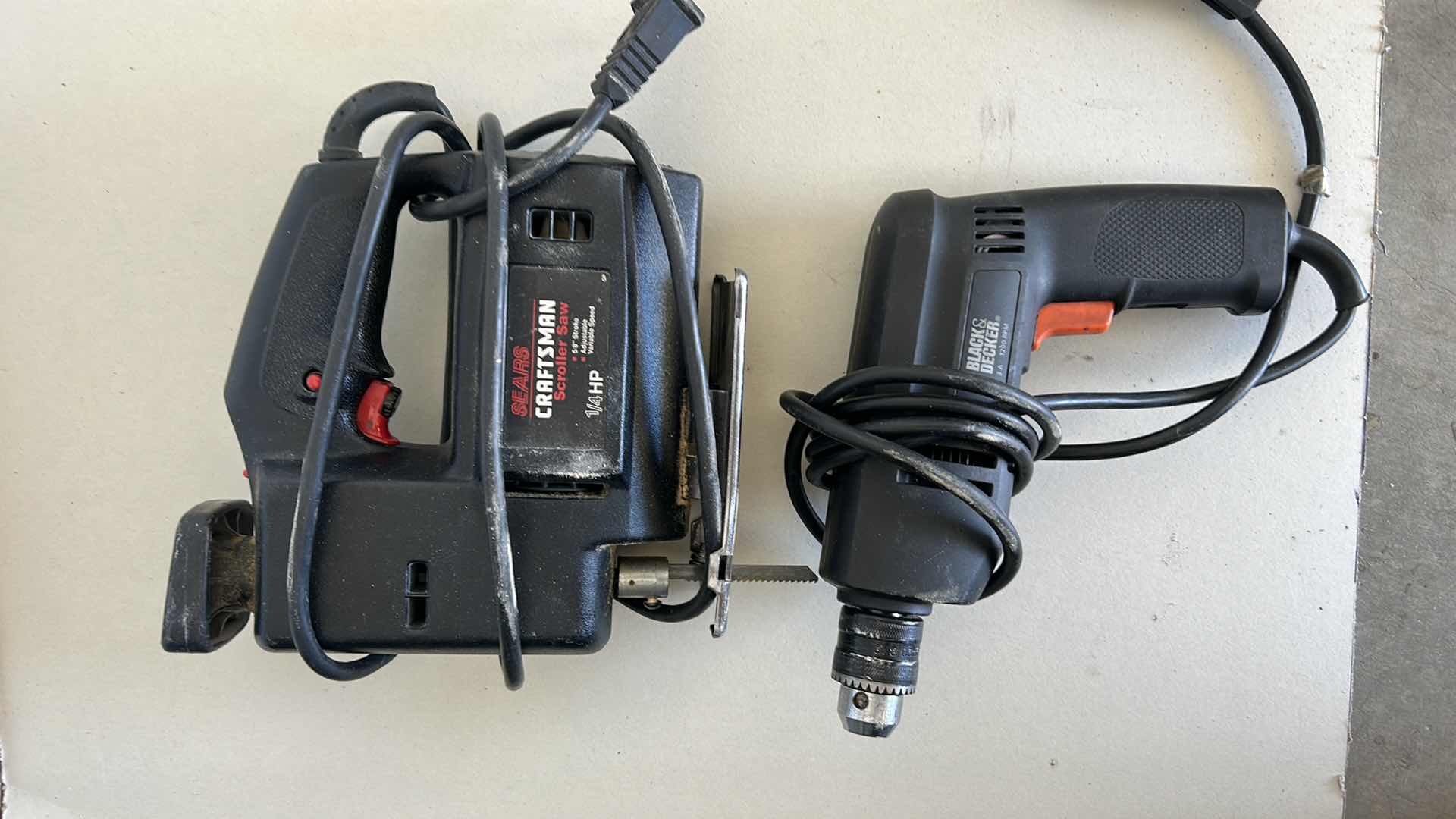 Photo 1 of BLACK AND DECKER DRILL AND CRAFTSMAN SCROLLER SAW