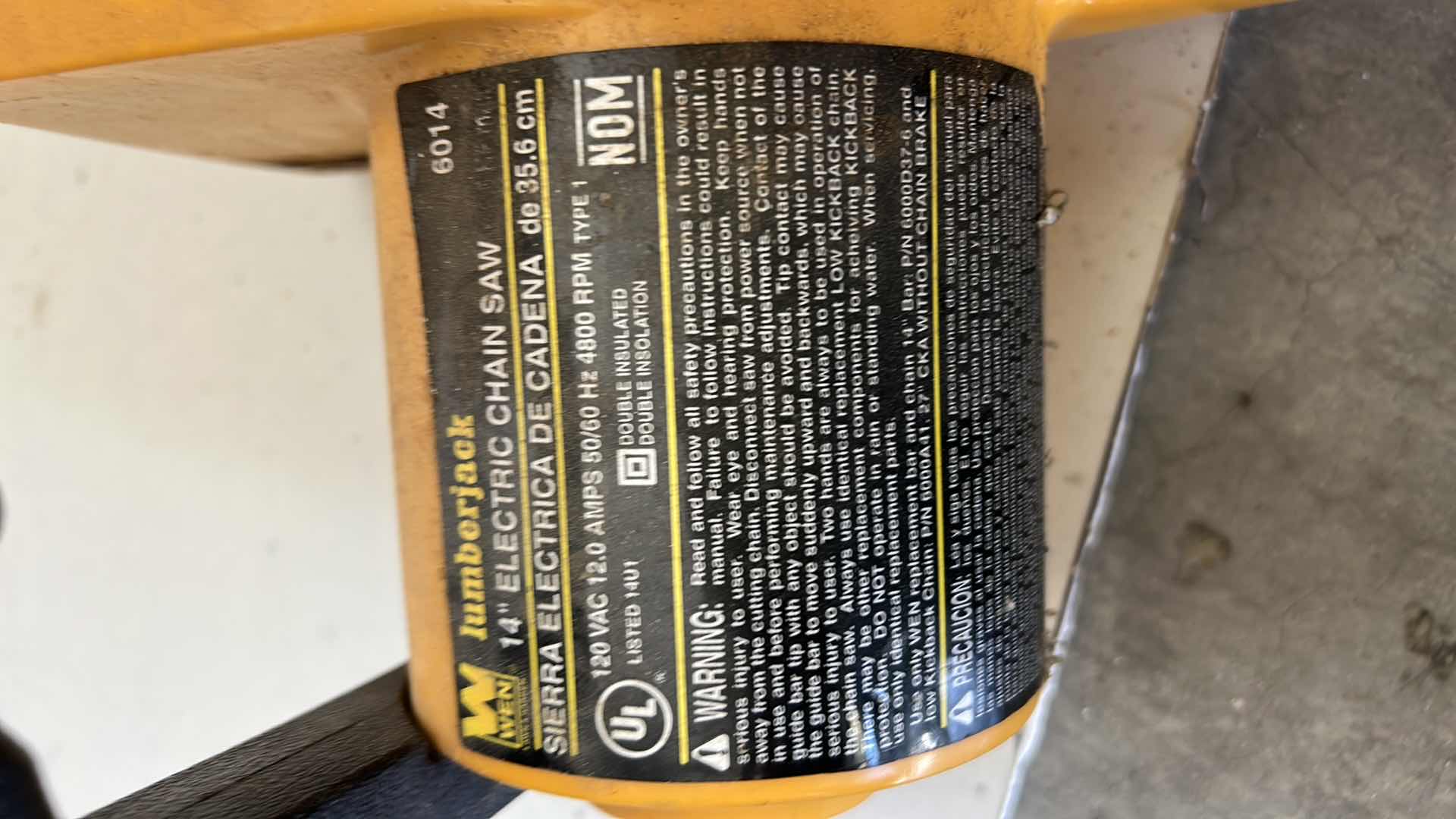 Photo 1 of LUMBERJACK 14” ELECTRIC CHAINSAW