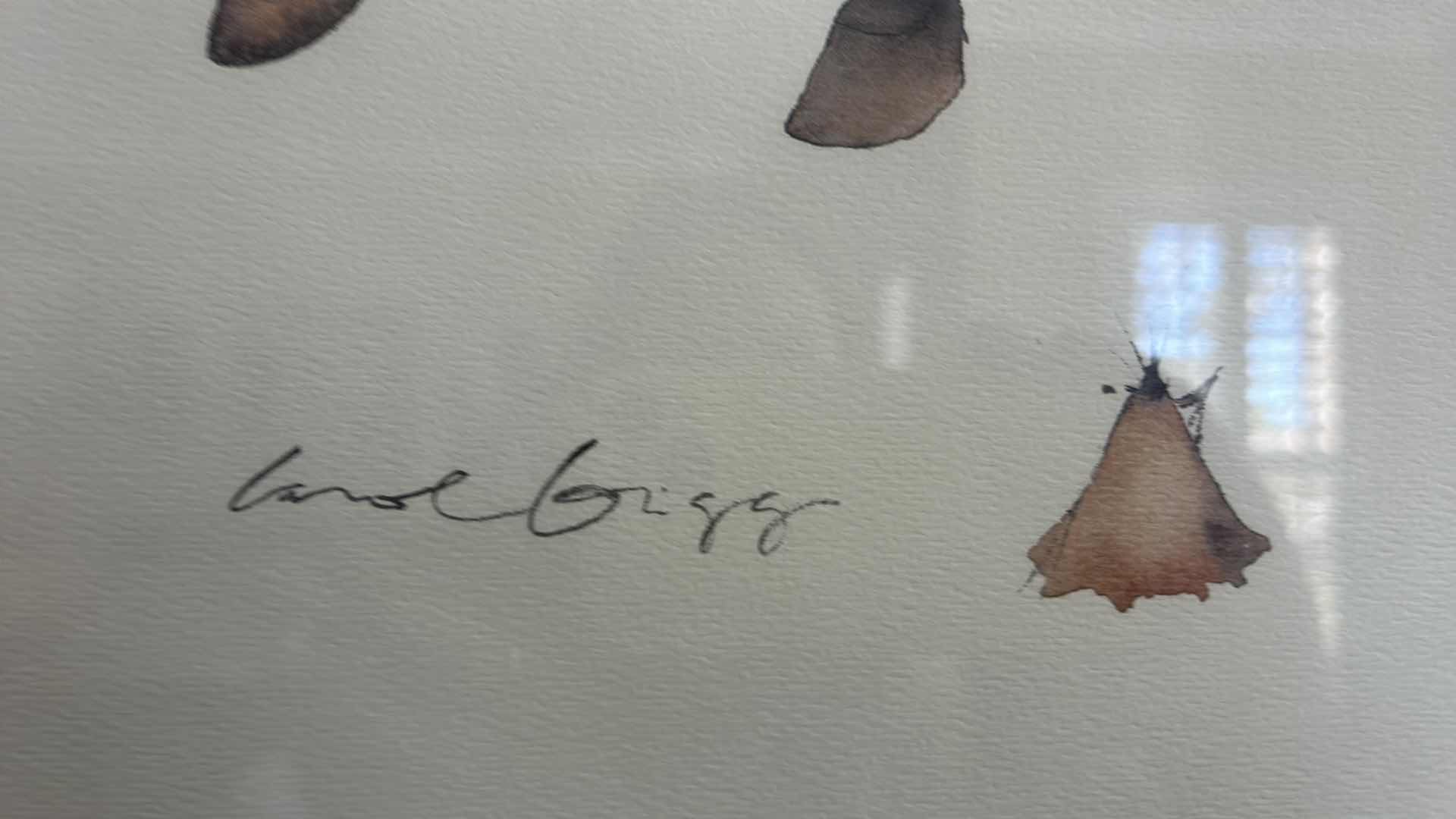 Photo 1 of FRAMED WATERCOLOR NATIVE AMERICAN ARTWORK SIGNED CAROL GRIGG ARTWORK 38” x H32”