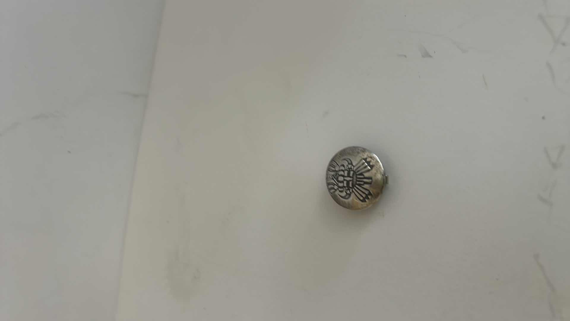 Photo 1 of 3 VINTAGE SOUTHWESTERN STERLING SILVER ROUND HANDMADE BUTTON COVERS