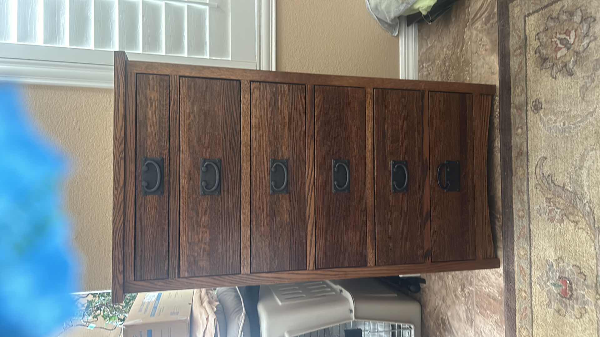 Photo 1 of  MICHAEL’S FURNITURE CRAFTSMAN CEDAR-LINED OAK SIX-DRAWER
2‘ x 18 1/2“ x H 43 3/4”