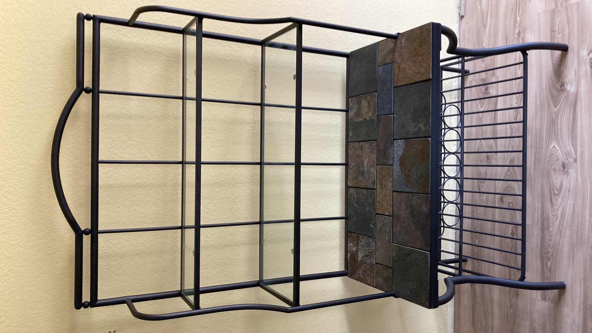 Photo 1 of ASHLEY’S ANTIGO COLLECTION SLATE TOP METAL FRAME BAKERS RACK 40.5” X 21.5” H77”
