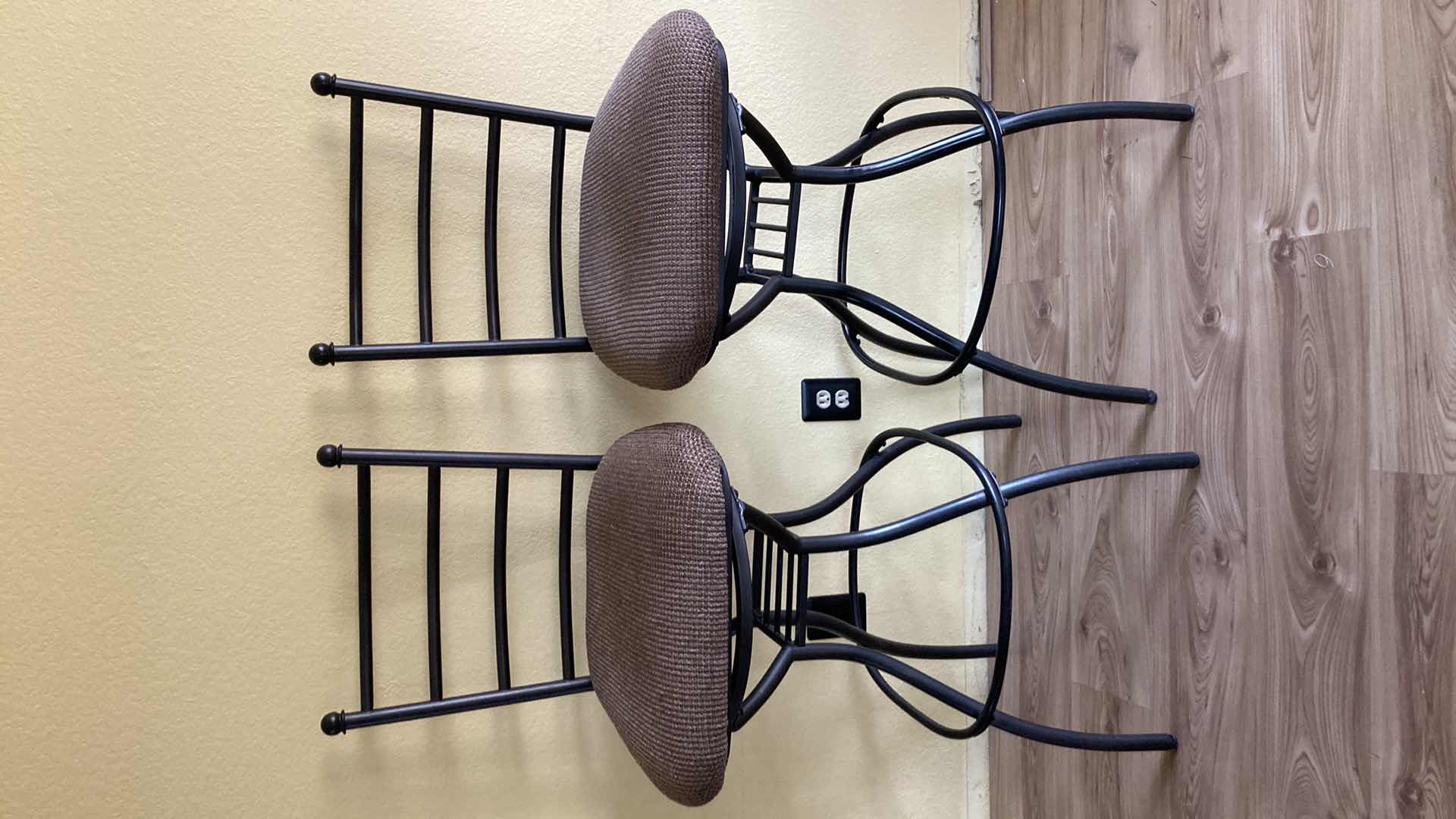 Photo 1 of ASHLEY’S ANTIGO COLLECTION SLATE TOP METAL FRAME PUB TABLE W CHAIRS (2) 40.5” X 21.5” H77”