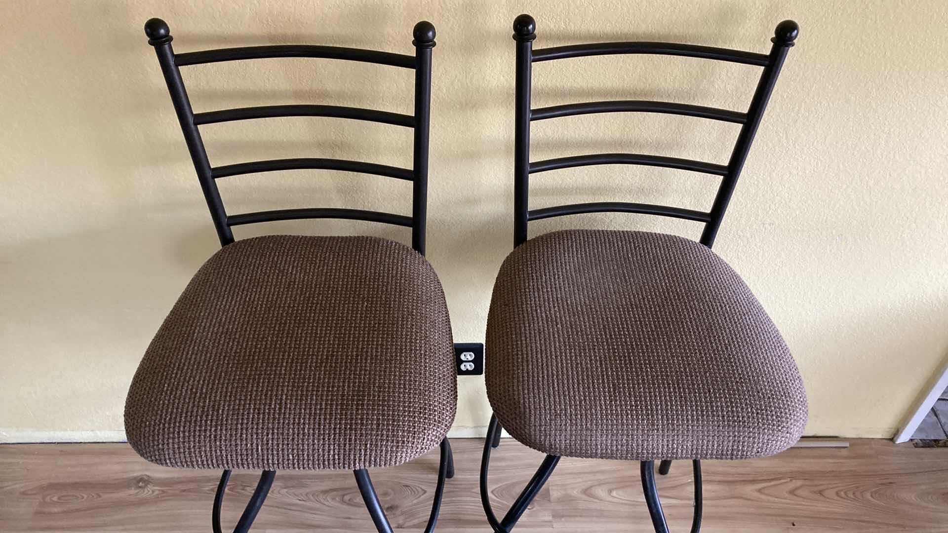 Photo 1 of ASHLEY’S ANTIGO COLLECTION SLATE TOP METAL FRAME PUB TABLE W CHAIRS (2) 40.5” X 21.5” H77”