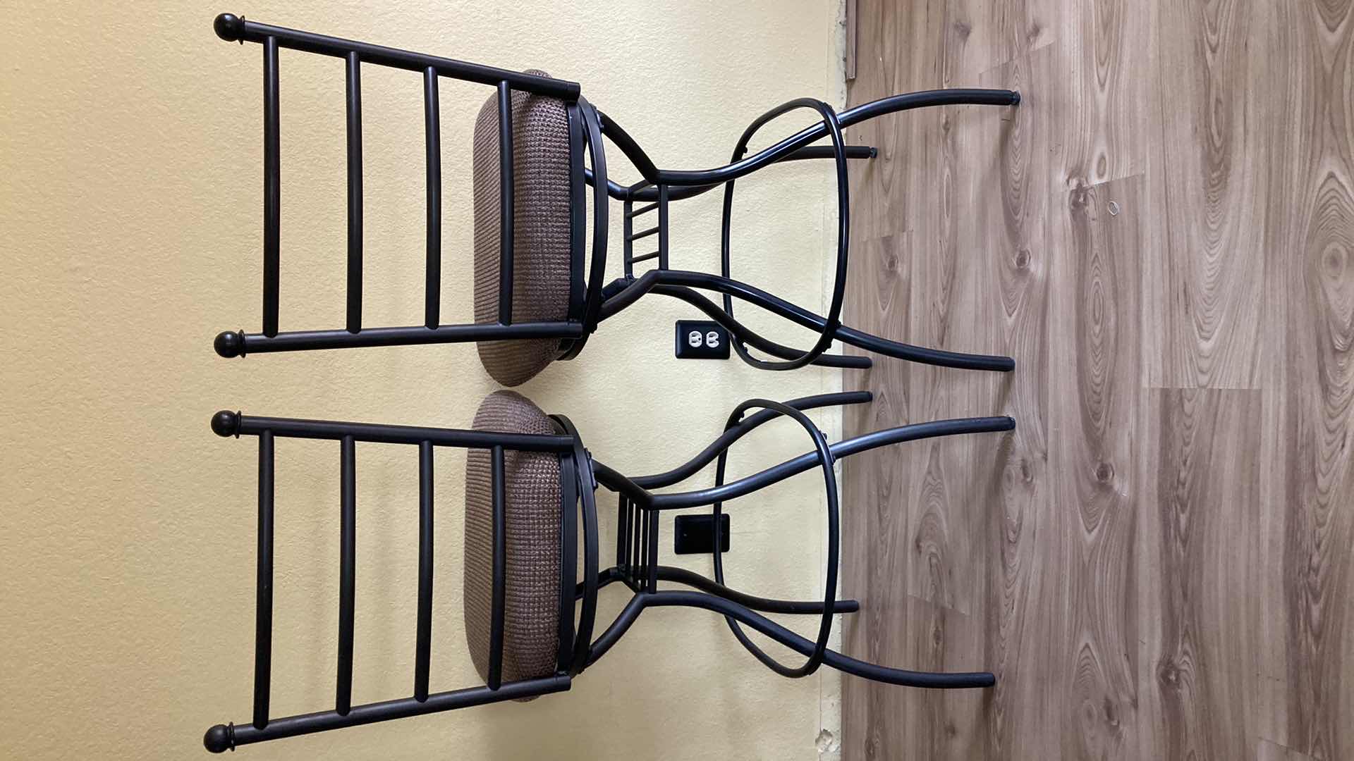 Photo 1 of ASHLEY’S ANTIGO COLLECTION SLATE TOP METAL FRAME PUB TABLE W CHAIRS (2) 40.5” X 21.5” H77”