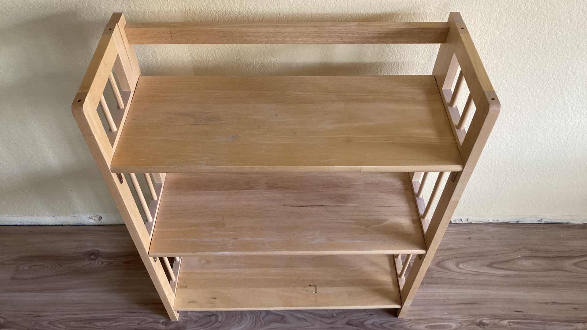 Photo 1 of FOLDING NATURAL WOOD SHELF 27.5” X 11.5” H34”