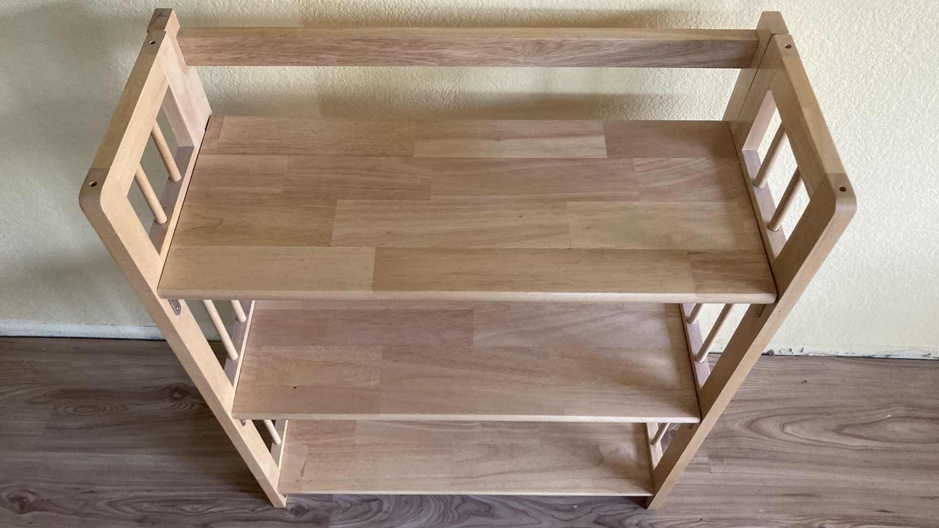 Photo 1 of FOLDING NATURAL WOOD SHELF 27.5” X 11.5” H34”