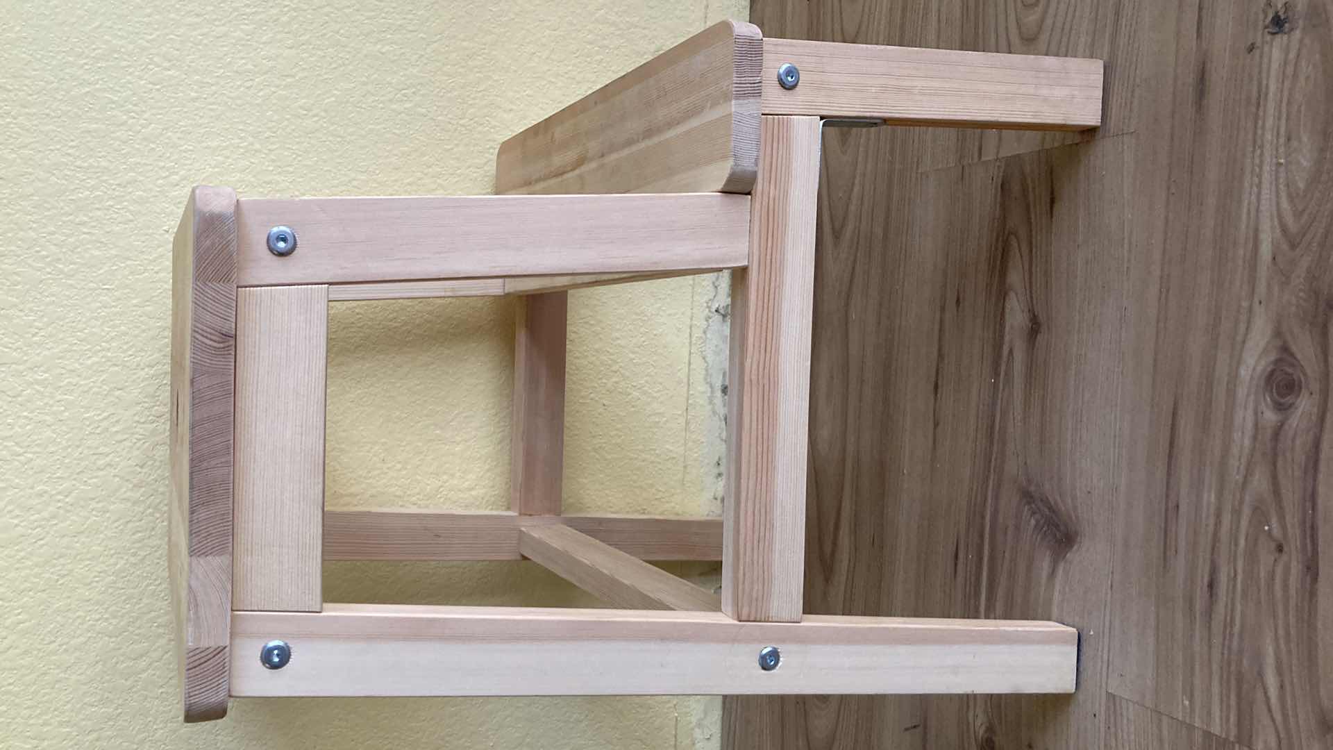 Photo 1 of HOUCHICS NATURAL WOOD STEP STOOL 14.25” X 14” H19.75”