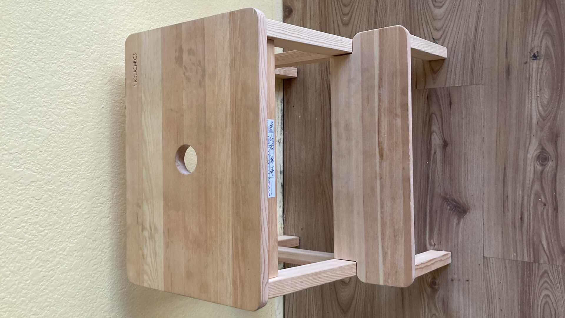 Photo 1 of HOUCHICS NATURAL WOOD STEP STOOL 14.25” X 14” H19.75”