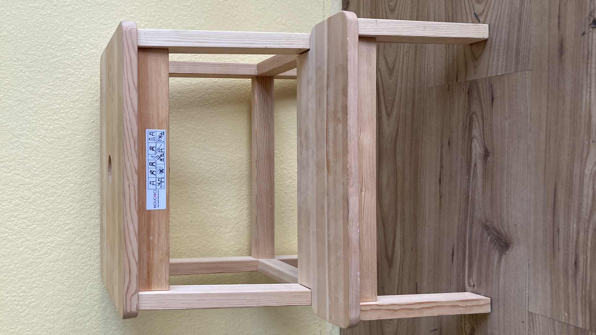 Photo 1 of HOUCHICS NATURAL WOOD STEP STOOL 14.25” X 14” H19.75”