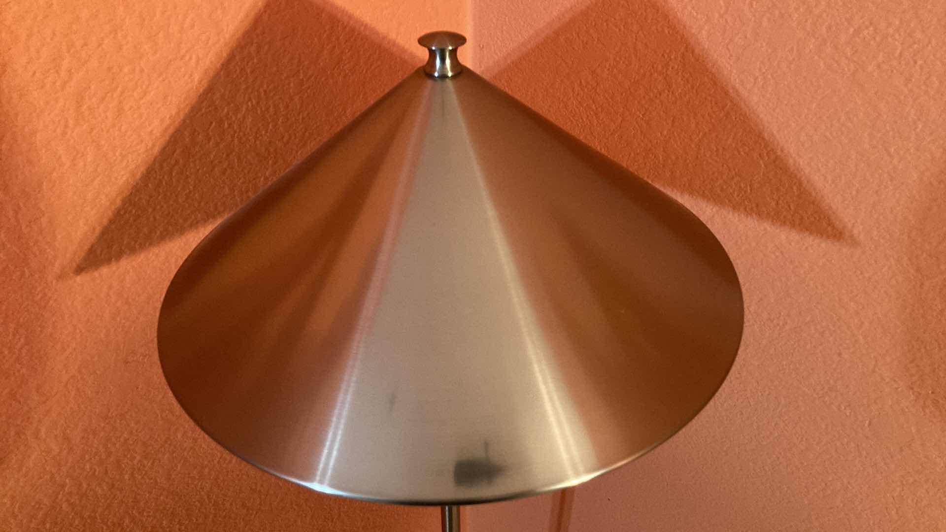 Photo 1 of STAINLESS STEEL STANDING FLOOR LAMP 13” X 53”