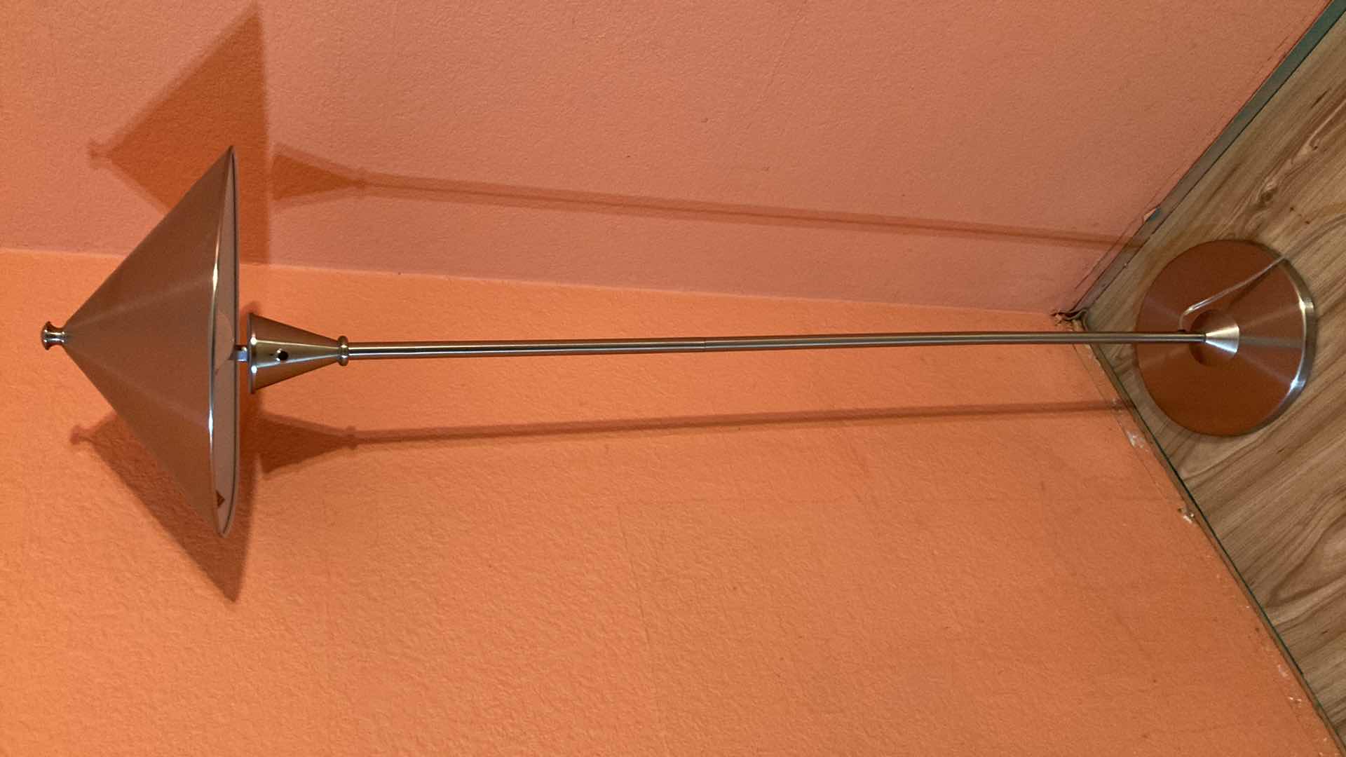 Photo 1 of STAINLESS STEEL STANDING FLOOR LAMP 13” X 53”