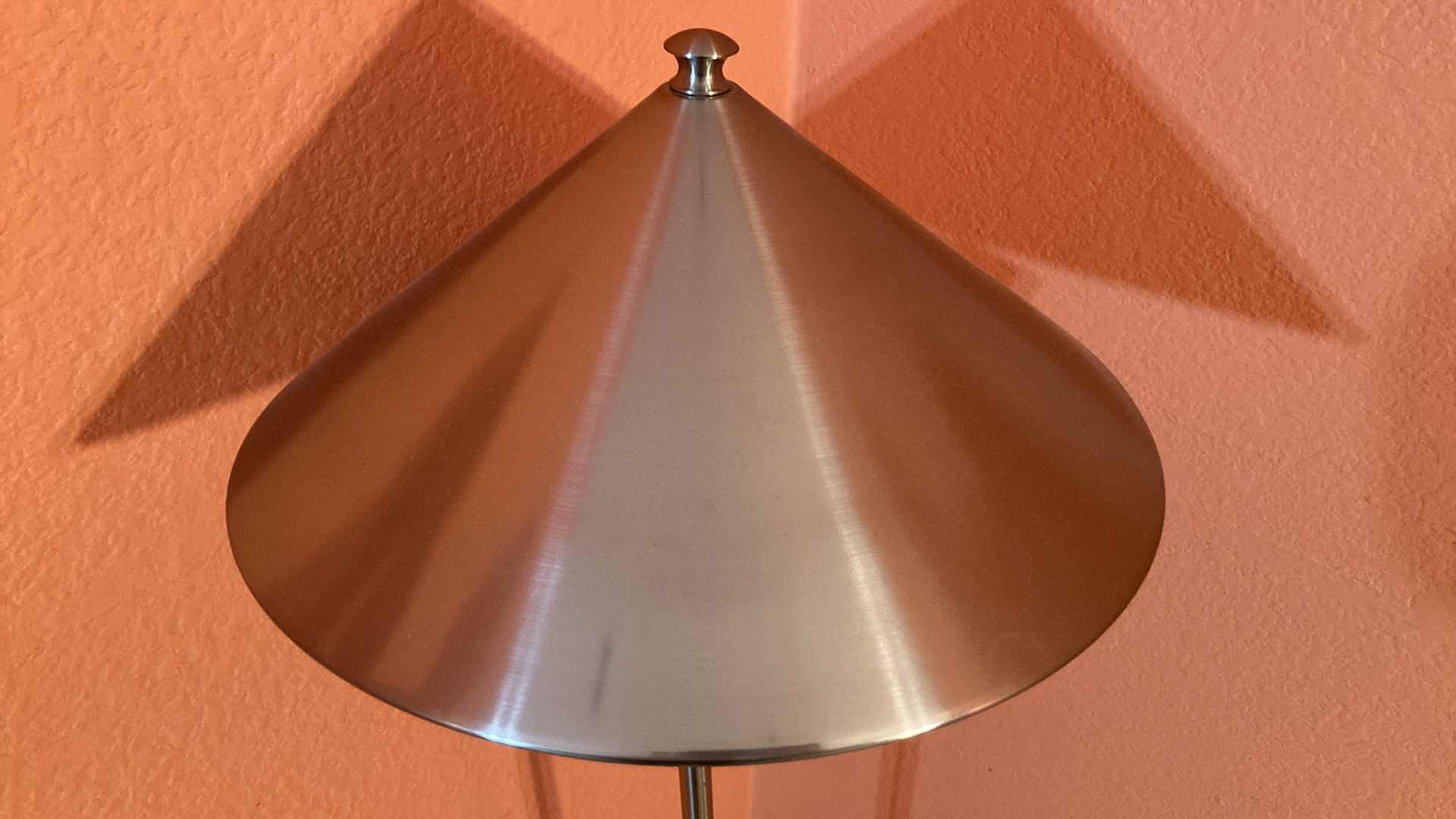 Photo 1 of STAINLESS STEEL STANDING FLOOR LAMP 13” X 53”